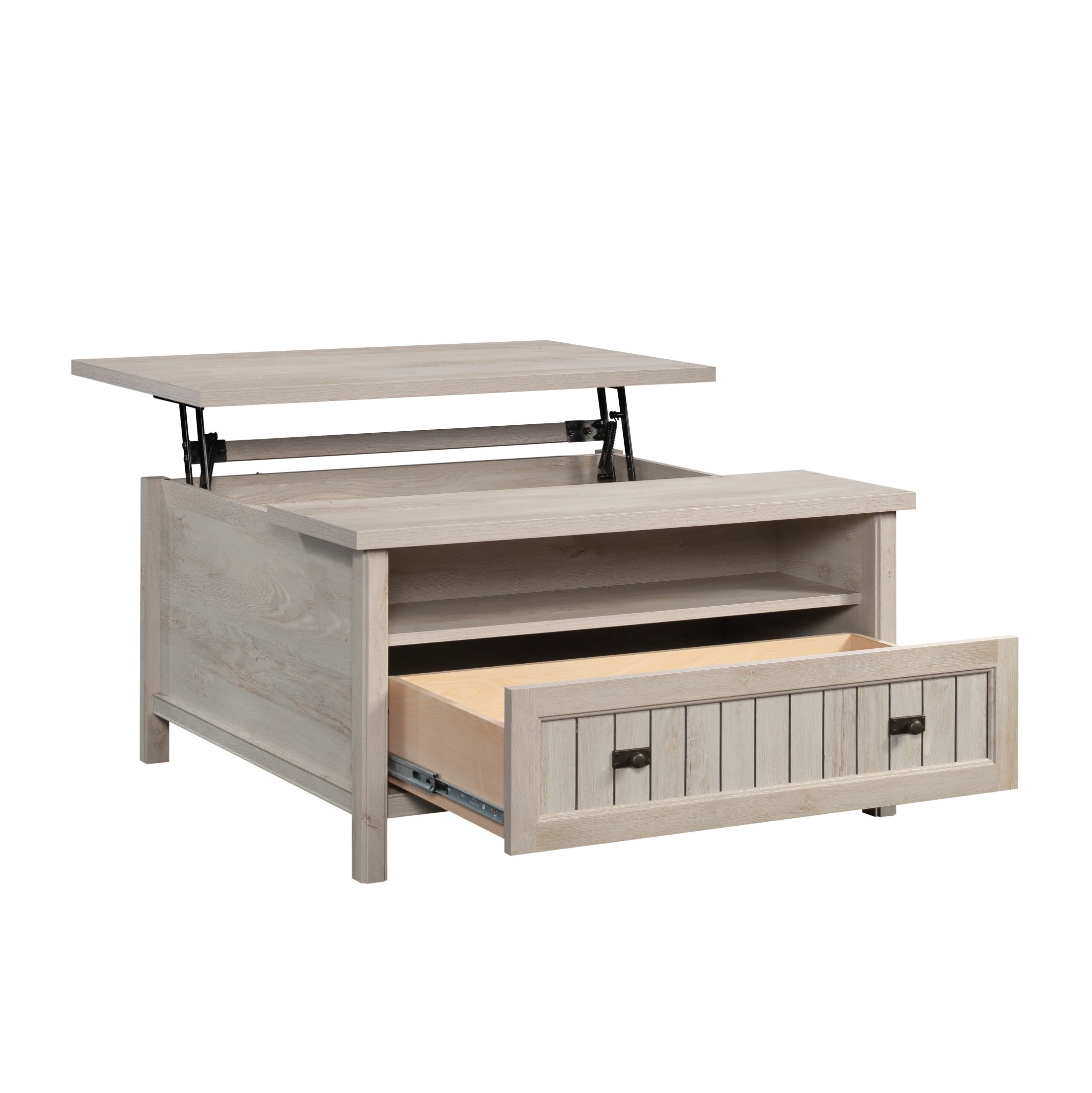 Sauder Costa Lift-Top Coffee Table, Chalked Chestnut Finish - Image 7