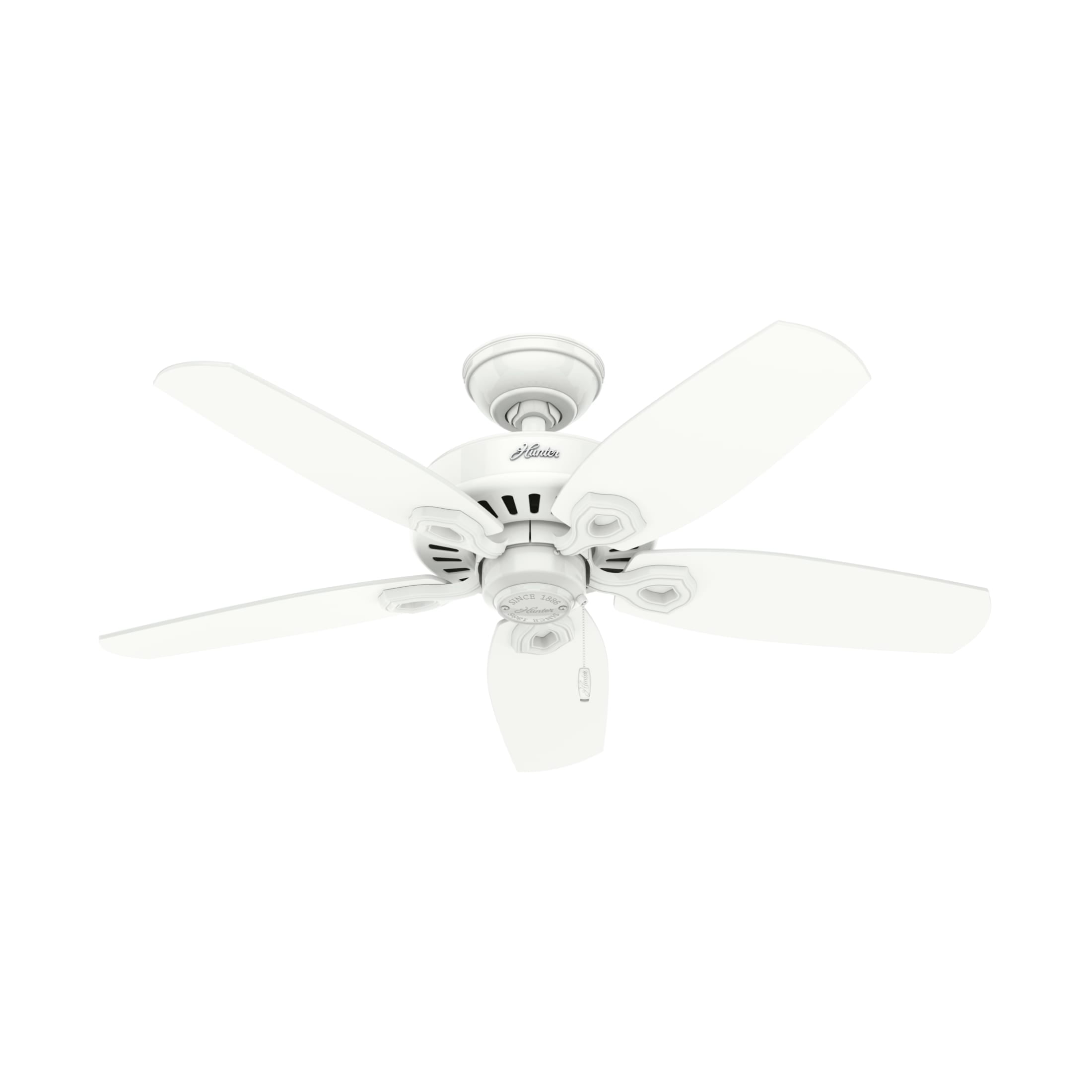 Hunter 42 inch Indoor Ceiling Fan with LED Light - White Ceiling Fan with Pull Chain, For Bedroom or Living Room, Standard Mount, No Remote, 5 Blades, Includes Bulbs - Builder 52217, Snow White - Image 5