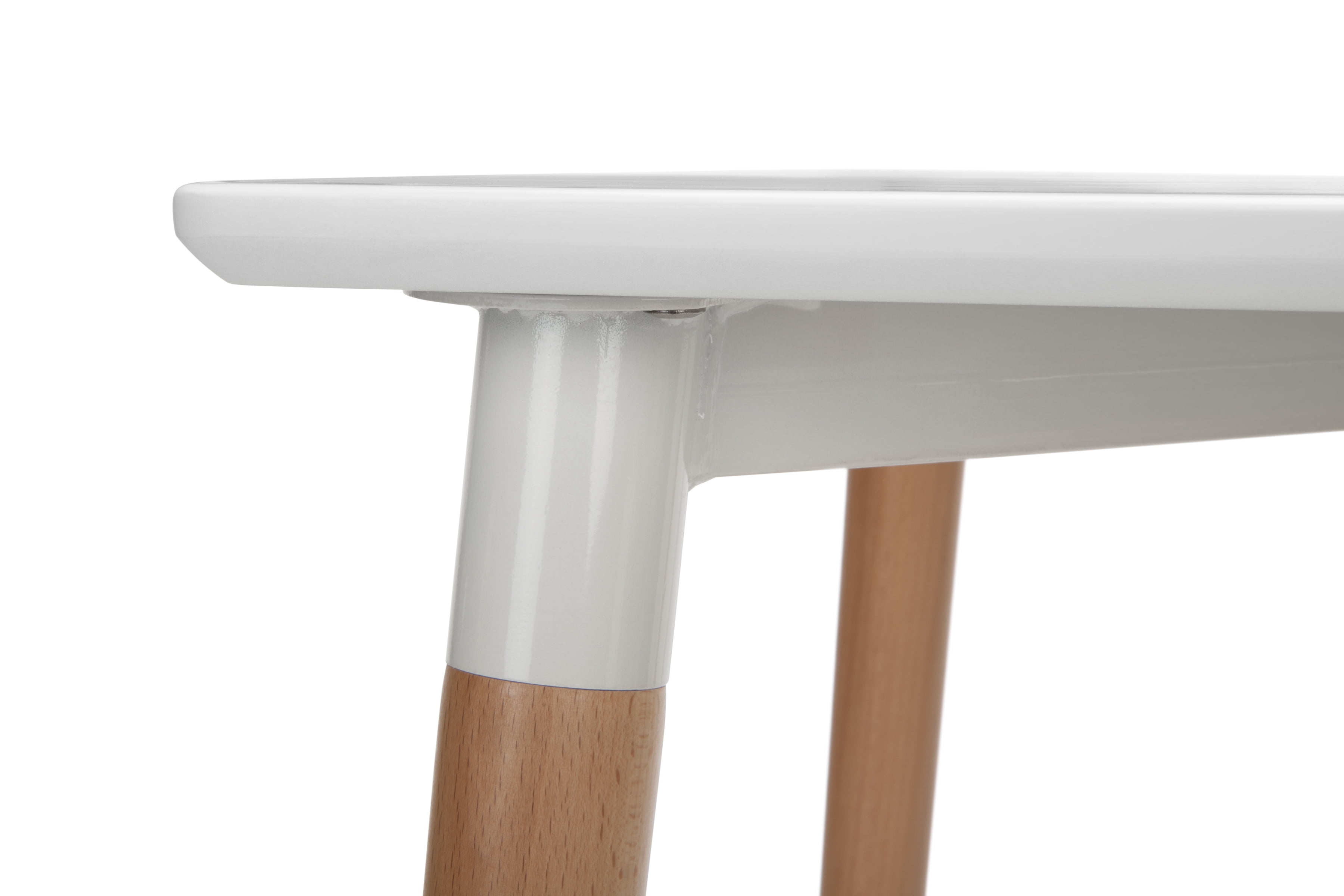 OFM Mid Century Modern 24" Square Dining Table, Solid Wood Legs, White - Image 16