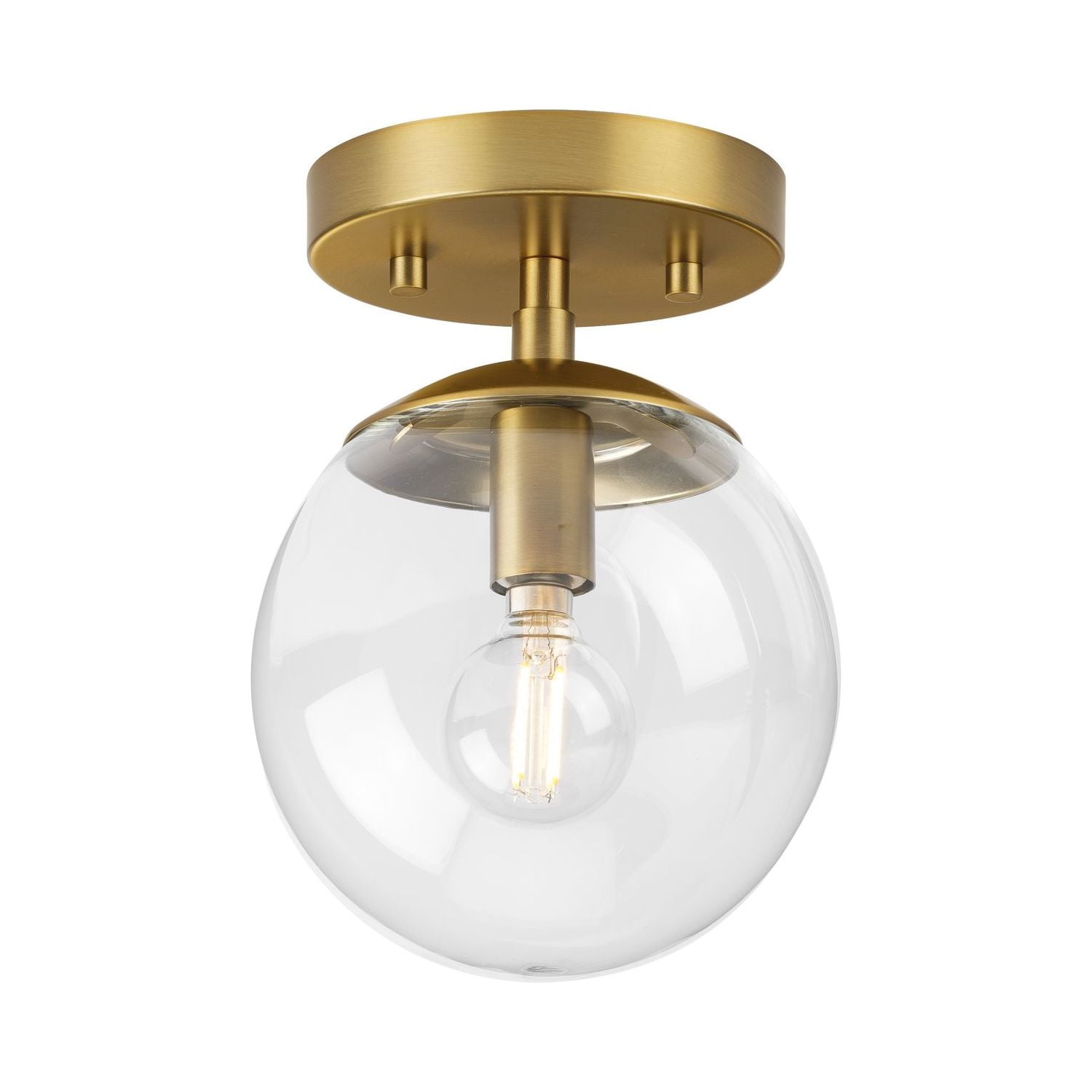 Atwell Collection One-Light Brushed Bronze Mid-Century Modern Semi-Flush Mount - Image 9