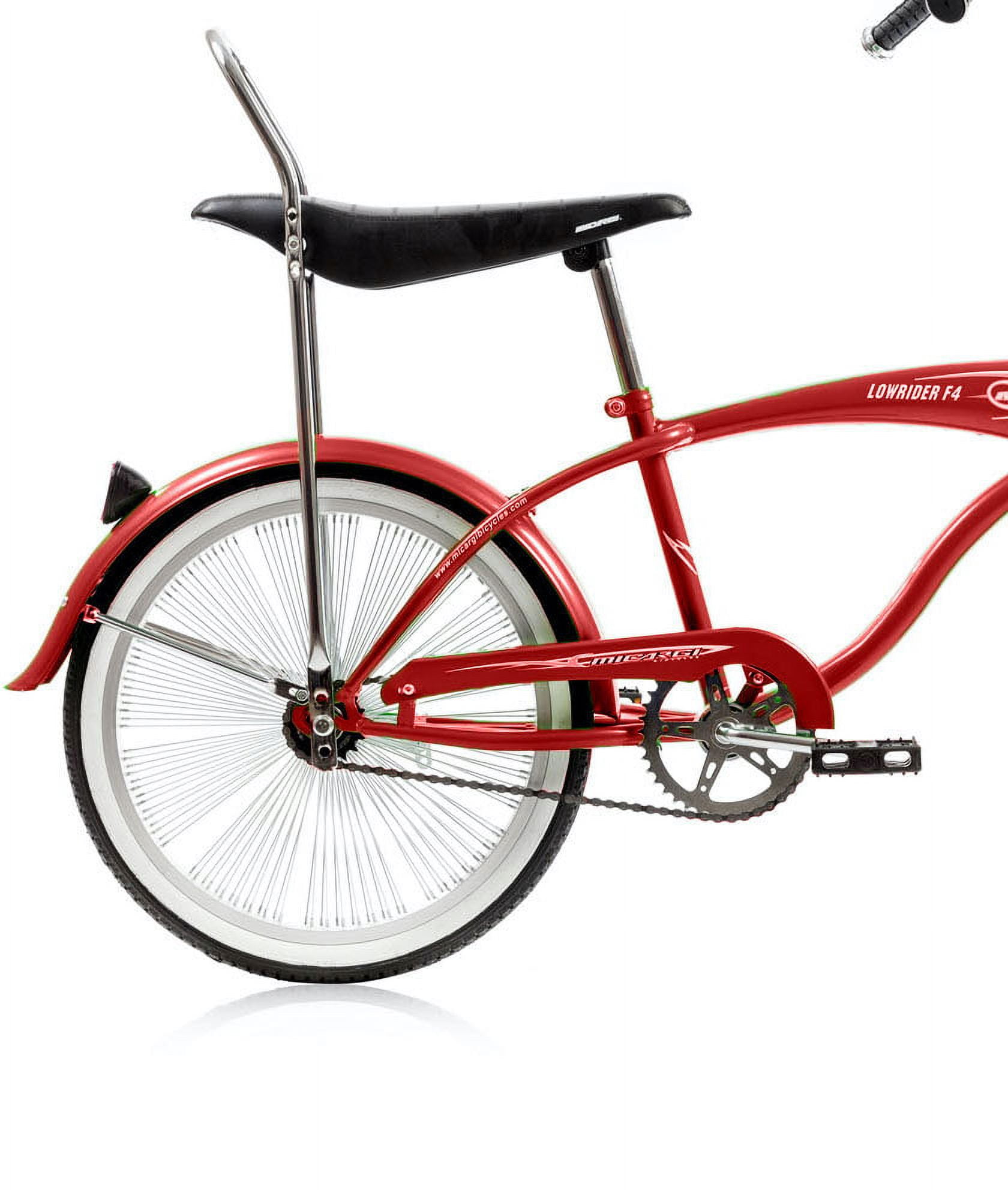 Wonder Wheels 20" Lowrider Hi-Ten Steel Coaster Brake Single Speed Bicycle, Bike, One Piece Crank Alloy Rims 140H - Red - Image 4