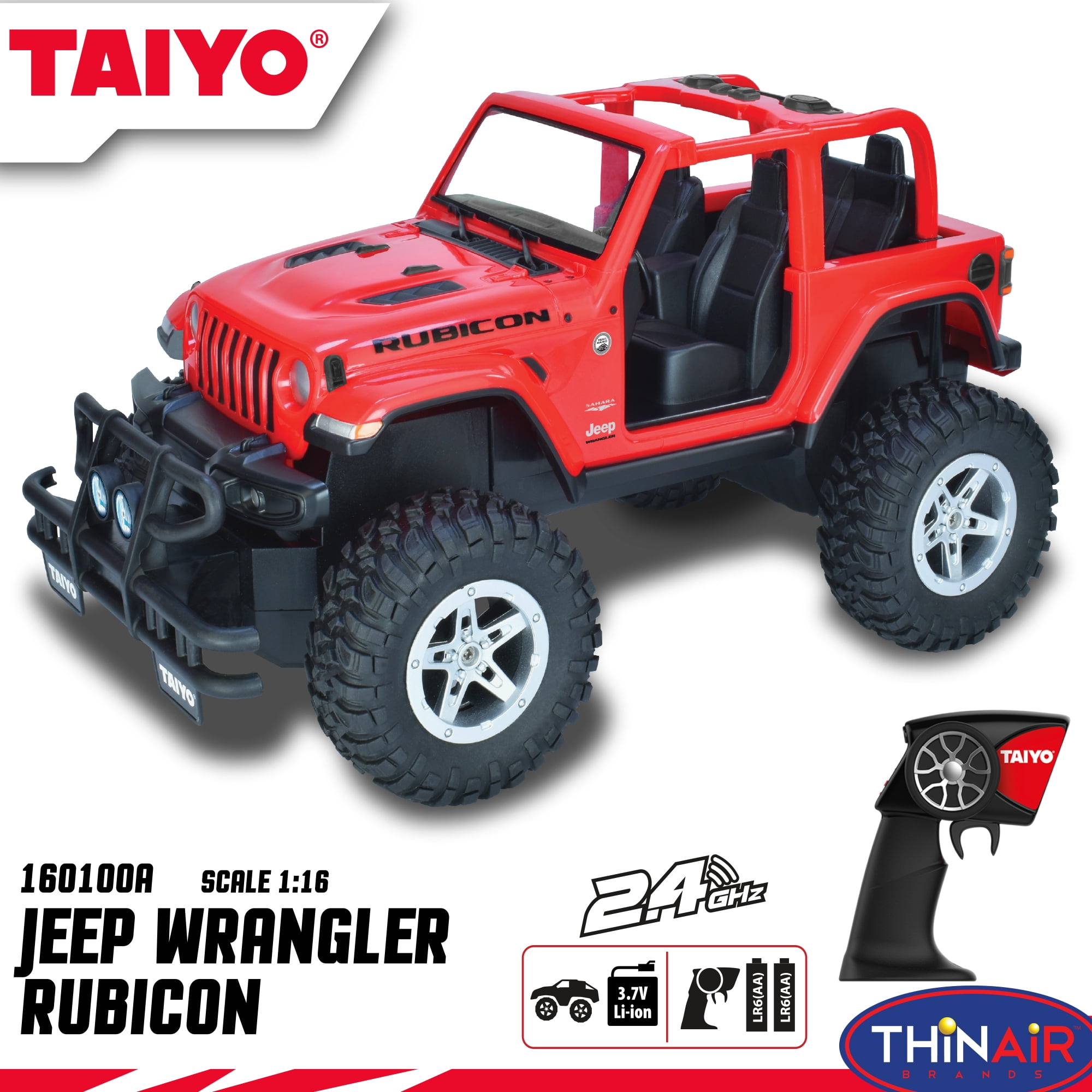 Taiyo RC Truck Jeep Rubicon, 1:16 Scale Remote Control Car with Rechargeable Battery, Electric Charger, and Handset for Off-Road, High Speed, Fast Hobby Action for Kids and Adults, 2.4Ghz, Ages 6+ - Image 4