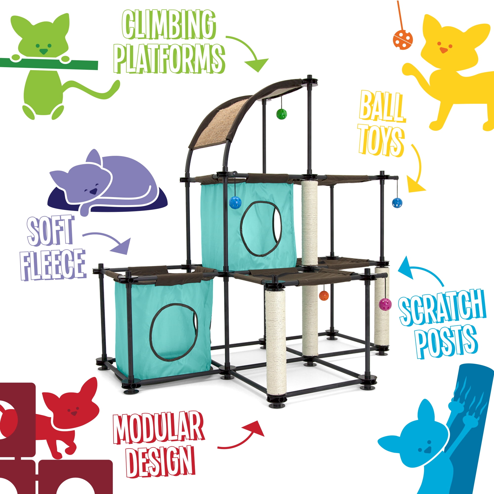 Kitty City Indoor Mega Kit Cat Furniture, Cat Scratcher - Image 15