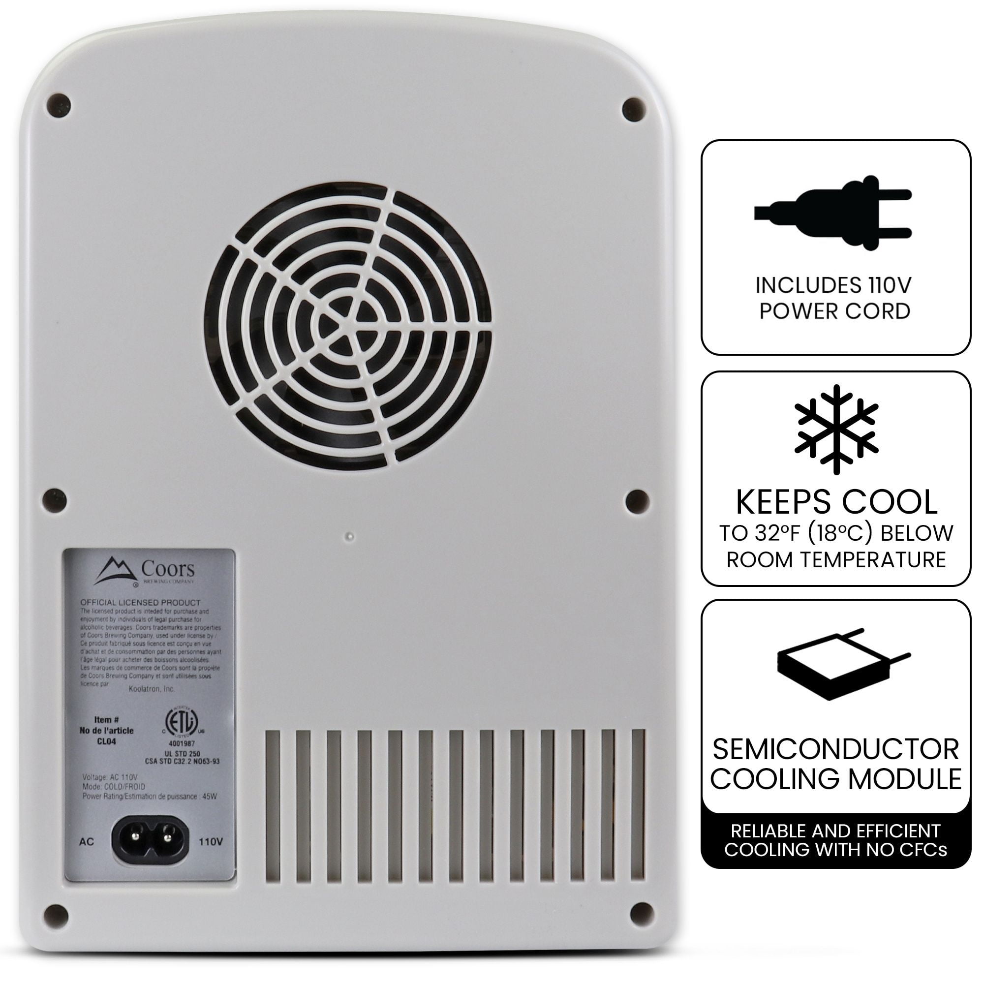 Coors Light 6 Can Mini Fridge 4L Mini Electric Cooler Travel Compact Portable 12V Car Cooler Gray - Image 7