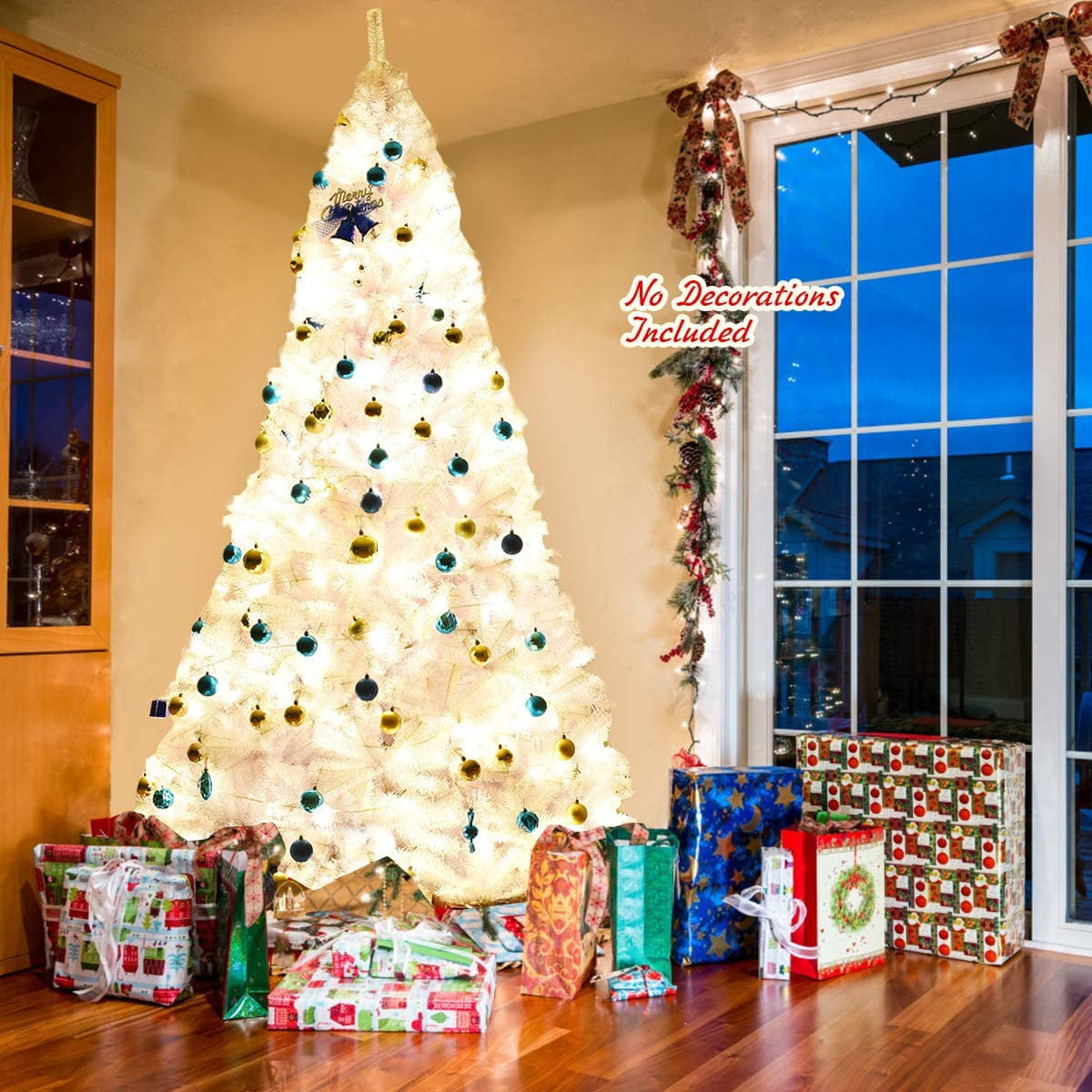 Gymax 9ft White Christmas Tree Classic Pine Tree PVC Material Thicken Tips(White) - Image 8