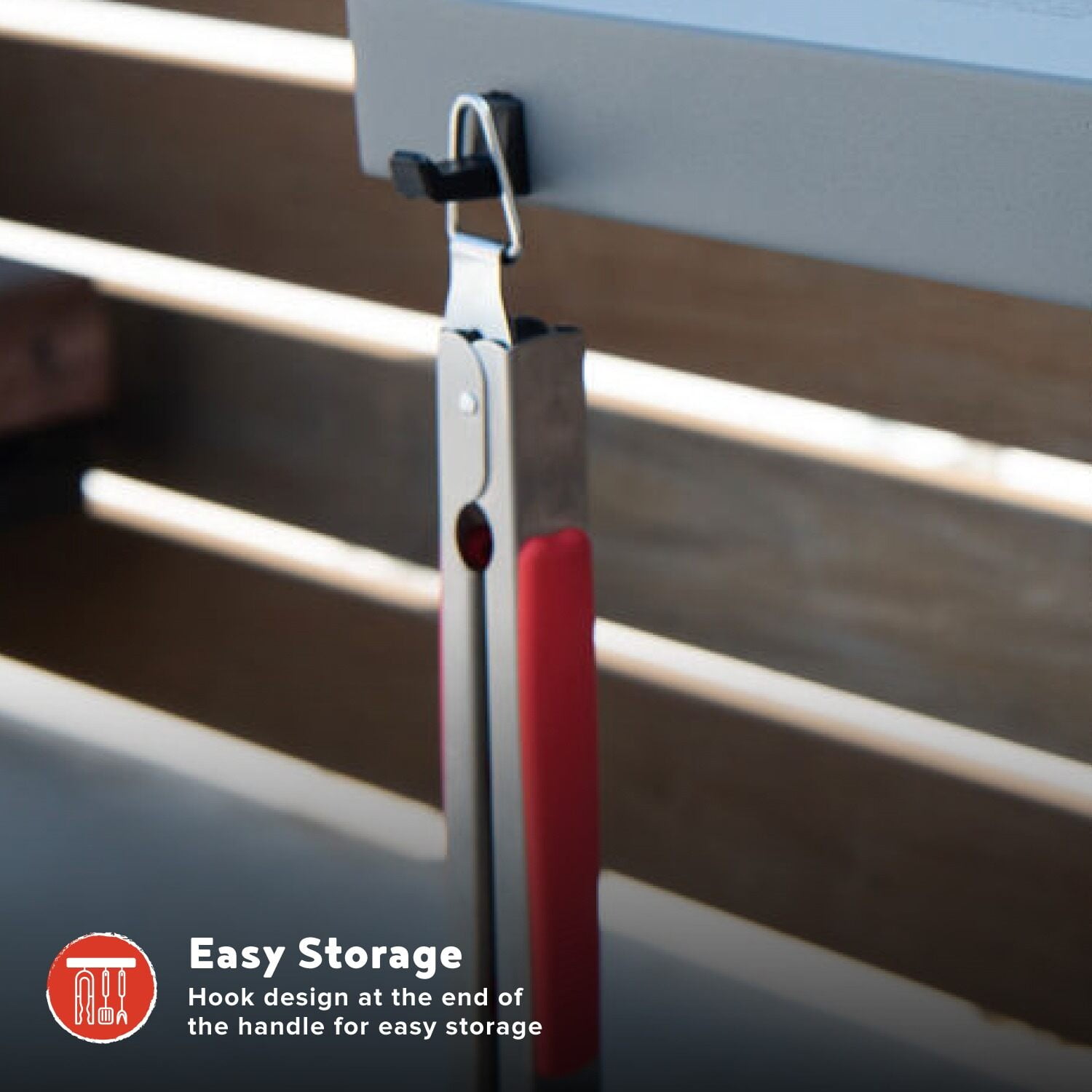 16" Extra-Long Stainless Steel Grill Tongs – Premium Locking BBQ Tongs for Grilling, Cooking, Barbecue, Tailgating – Easy Grip with Hanging Hook, Model 530-0103P - Image 4