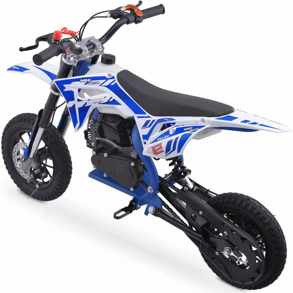 MotoTec Villain 52cc 2-Stroke Kids Gas Dirt Bike Blue - Image 6