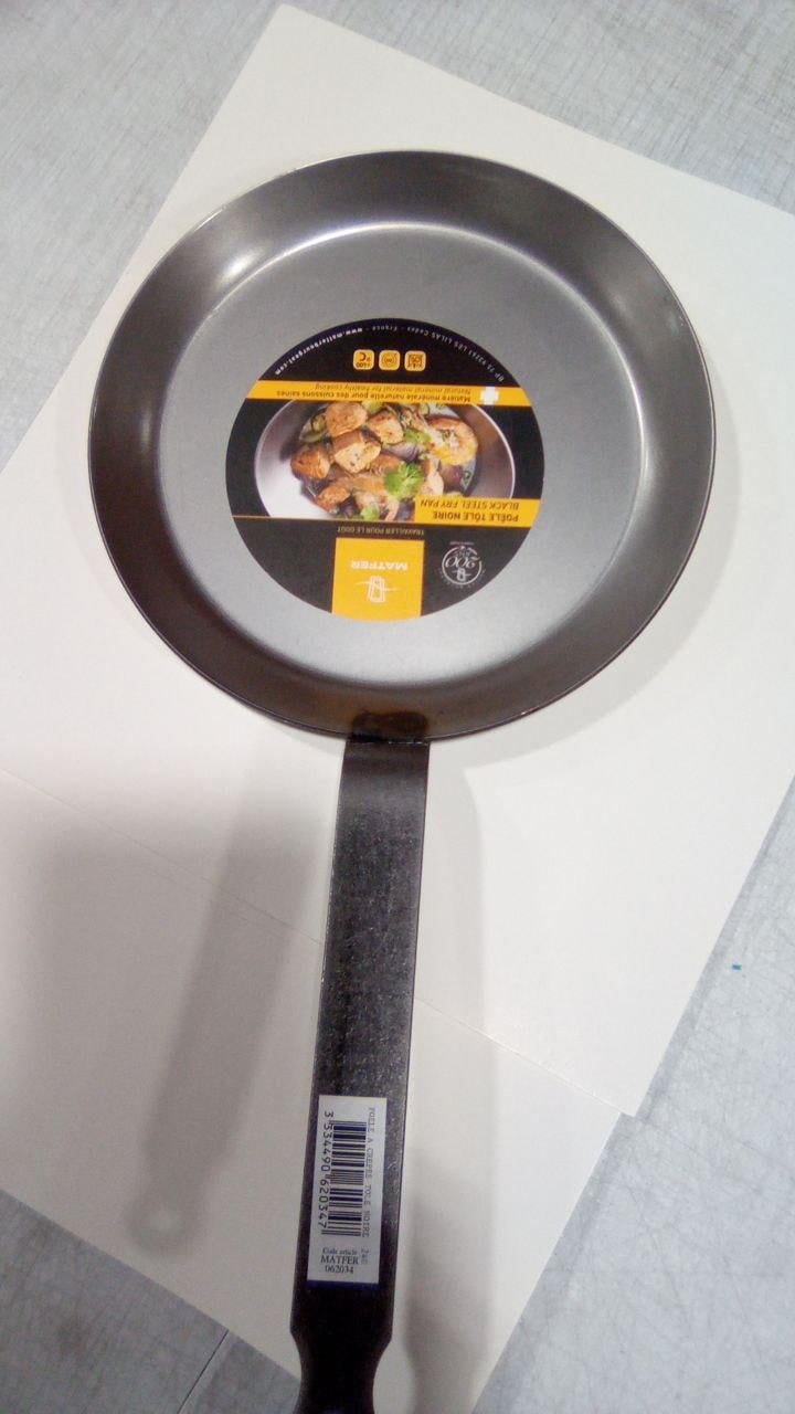 Paderno World Cuisine Crepe Pan, Blue Carbon Steel, DIA 9 1/2" x H 5/8", Hndl 8" - Image 4