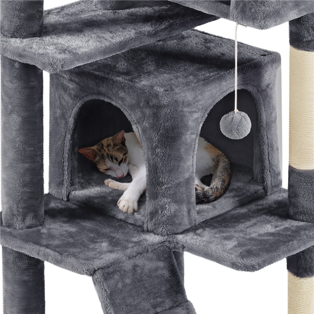 Renwick 70" Height Large Cat Tree Condo with 3 Platform & 3 Scratching Posts, Dark Gray - Image 3