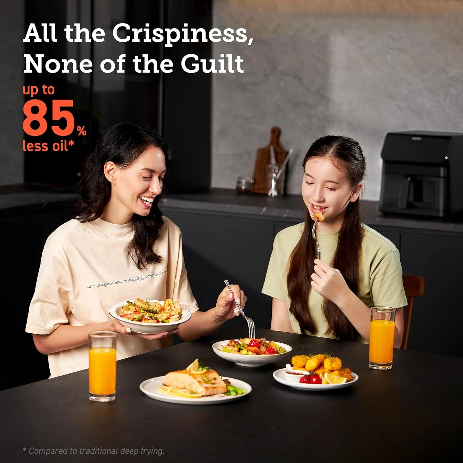 COSORI Clear Blaze Air Fryer, 6.5 Quart Large Compact Air fryer with Visible Window, 12 One-Touch Custom Functions, CAF-P652-KUS, Black - Image 5