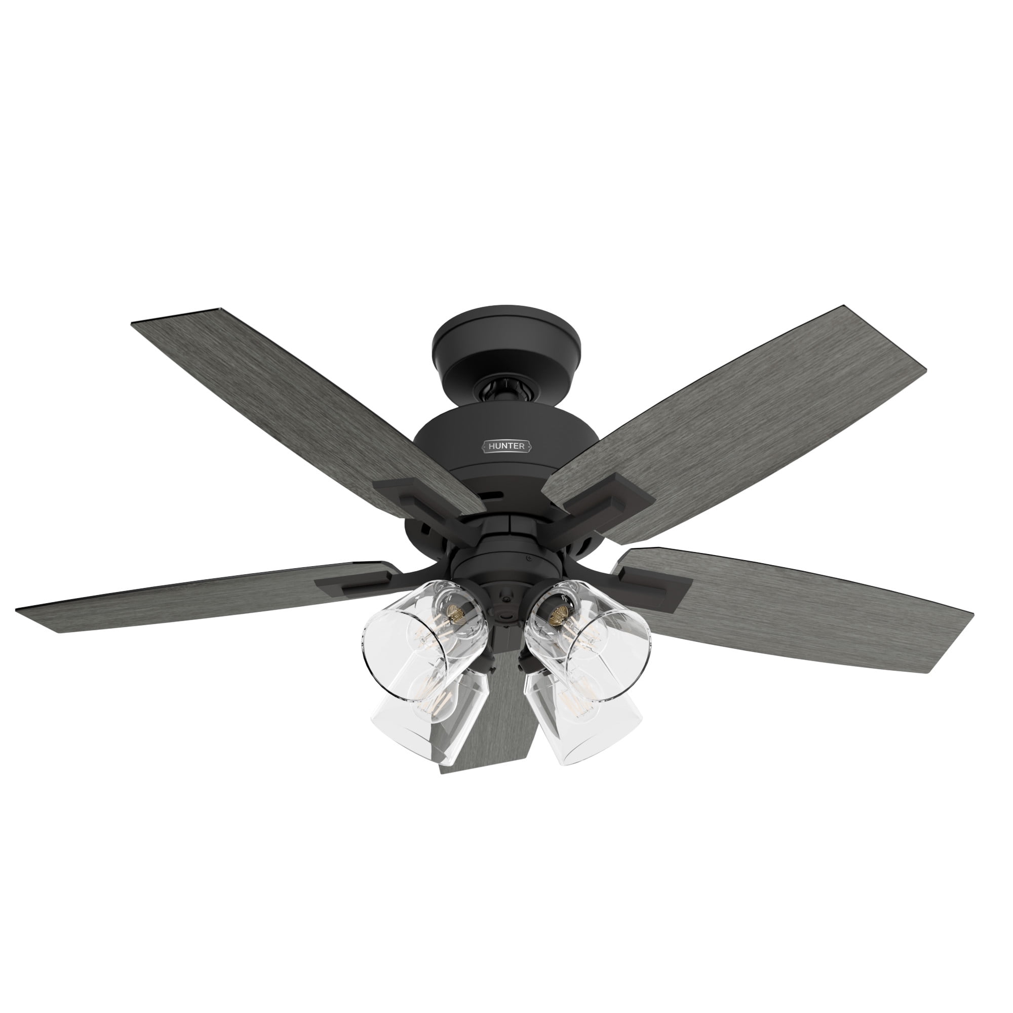 52425-Hunter Fans-Gatlinburg - 5 Blade Ceiling Fan with Light Kit-19.02 Inches Tall and 44 Inches Wide-Matte Black Finish - Image 3
