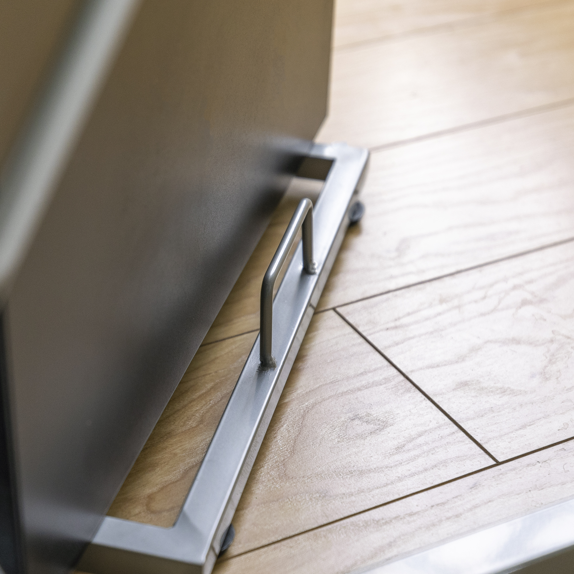 Modern Glass and Metal Smoke L-Shaped Corner Computer Desk by Manor Park - Image 2