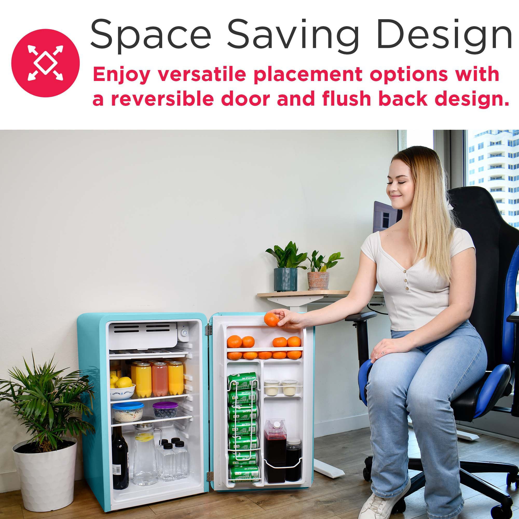 Frigidaire 3.2 Cu. ft. Single Door Retro Compact Refrigerator EFR372, Blue - Image 5