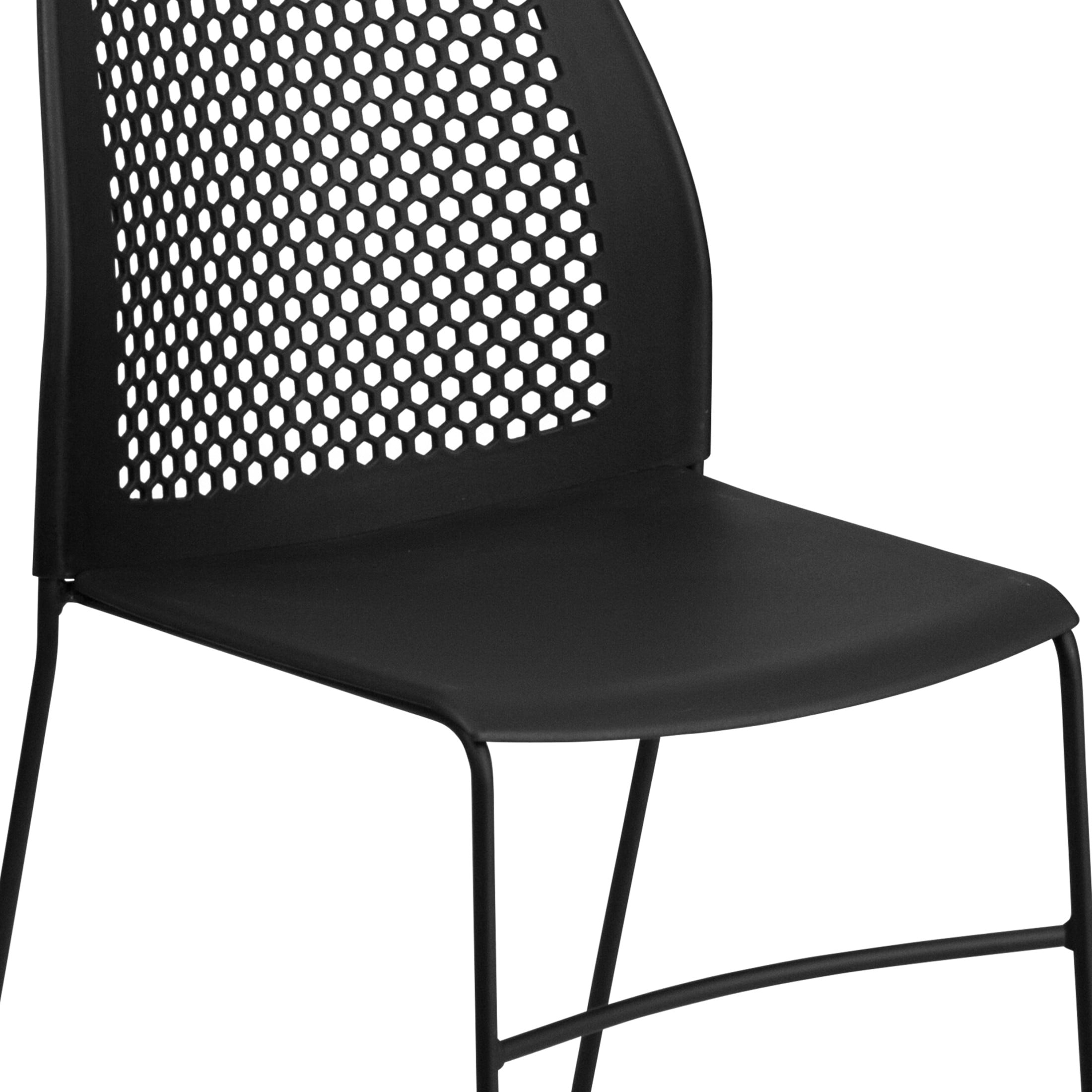 Flash Furniture Hercules Series Adult Air-Vent Back Stacking Waiting Room Chairs, Set of 5, Black - Image 6