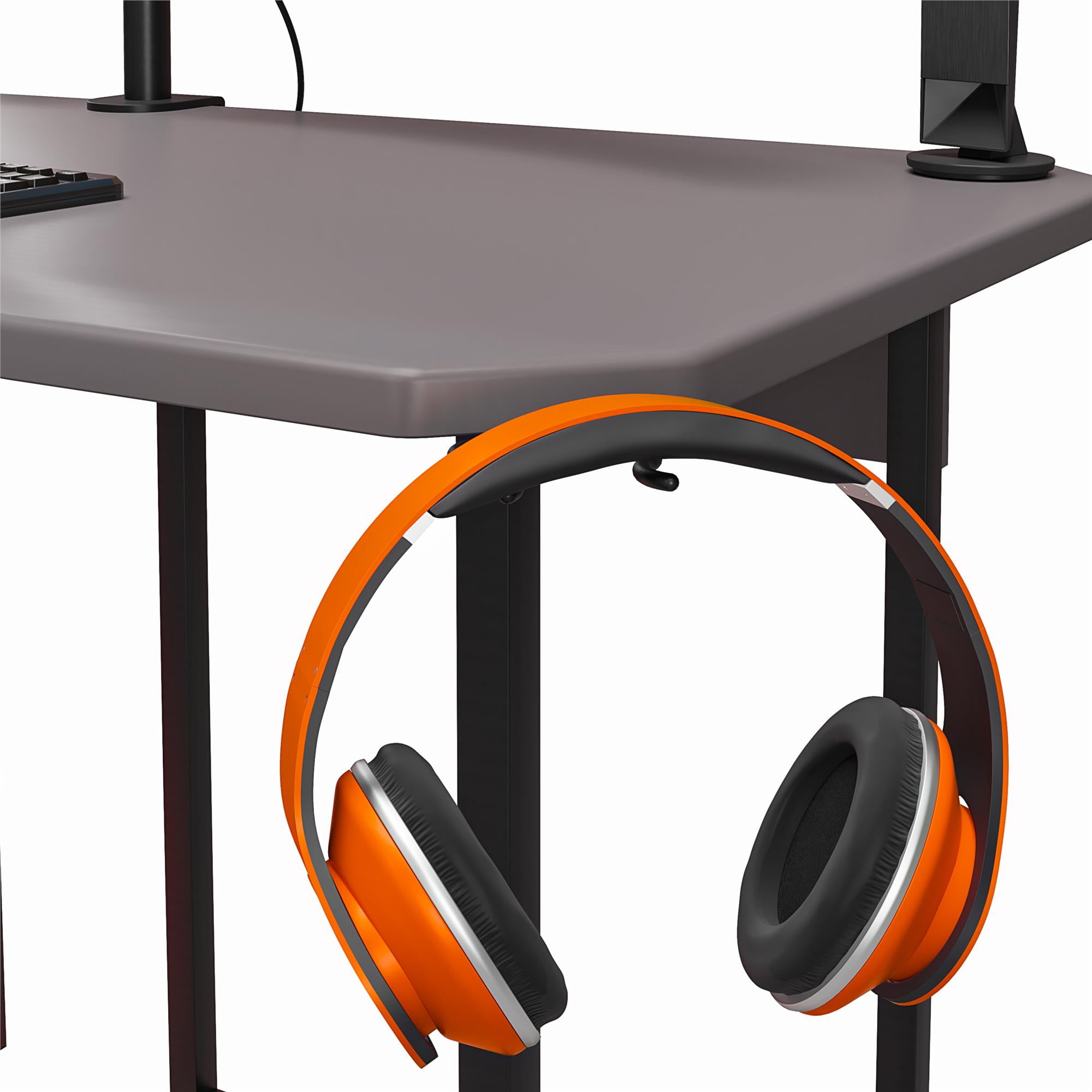NTense Network Gaming L Desk with CPU Stand, Gray - Image 2