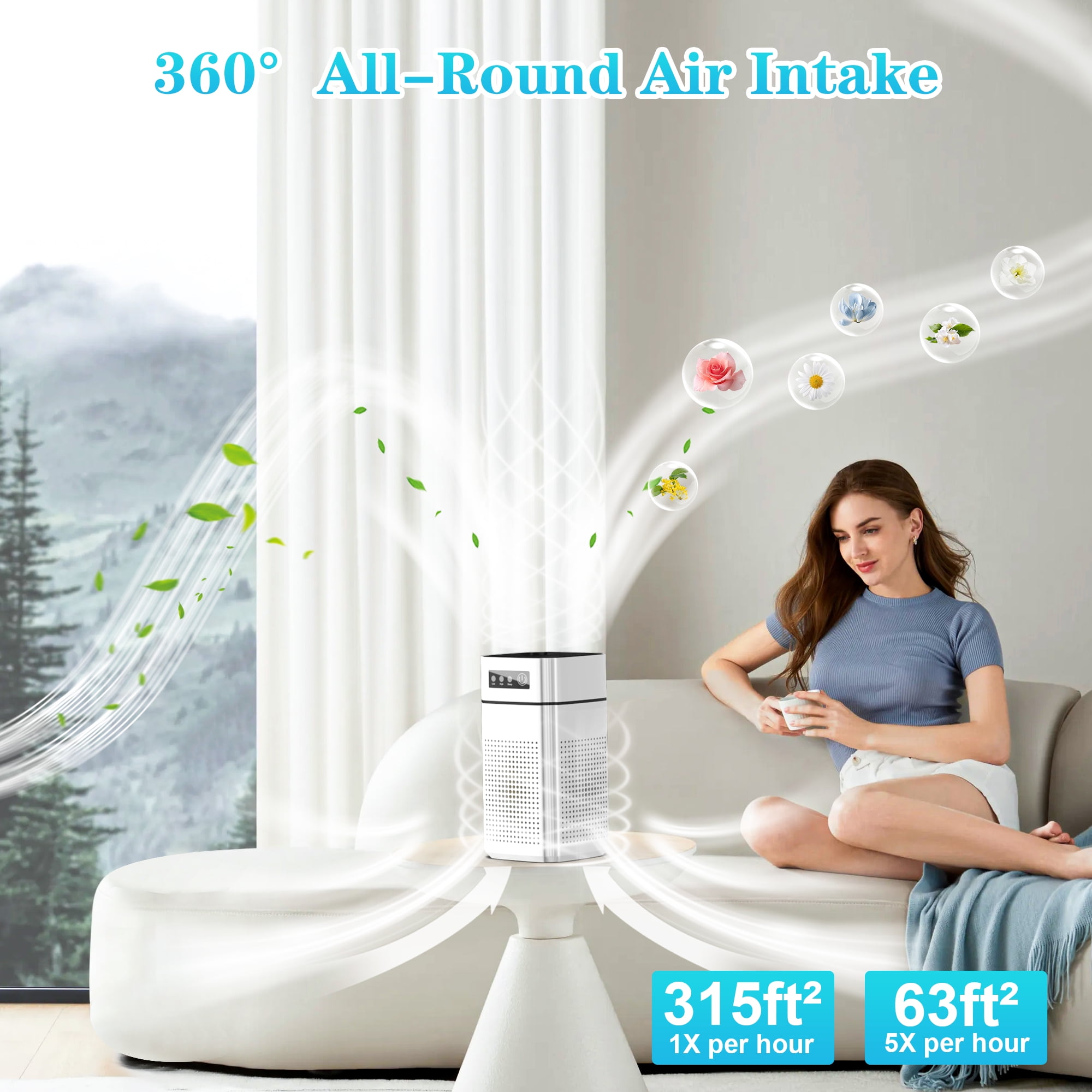 AIRFIRE Air Purifier, AP202 HEPA Air Purifiers for allergies & asthma, Wildfire, Pet Fur, Pollen, 1 PCS, White - Image 10