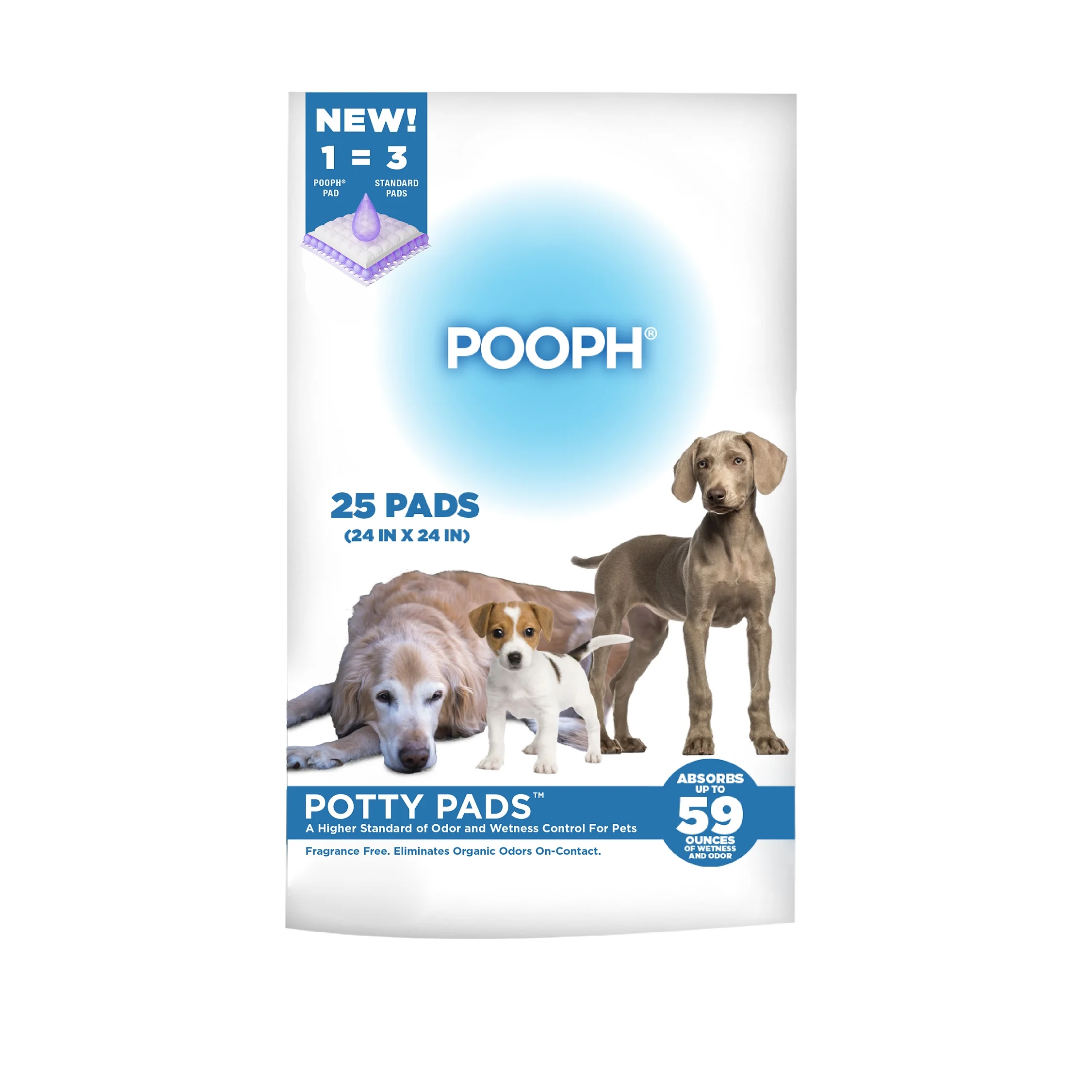 (4 pack) Pooph Potty Pads, 25 Count, Fragrance-Free, No Harsh Chemicals - Image 2