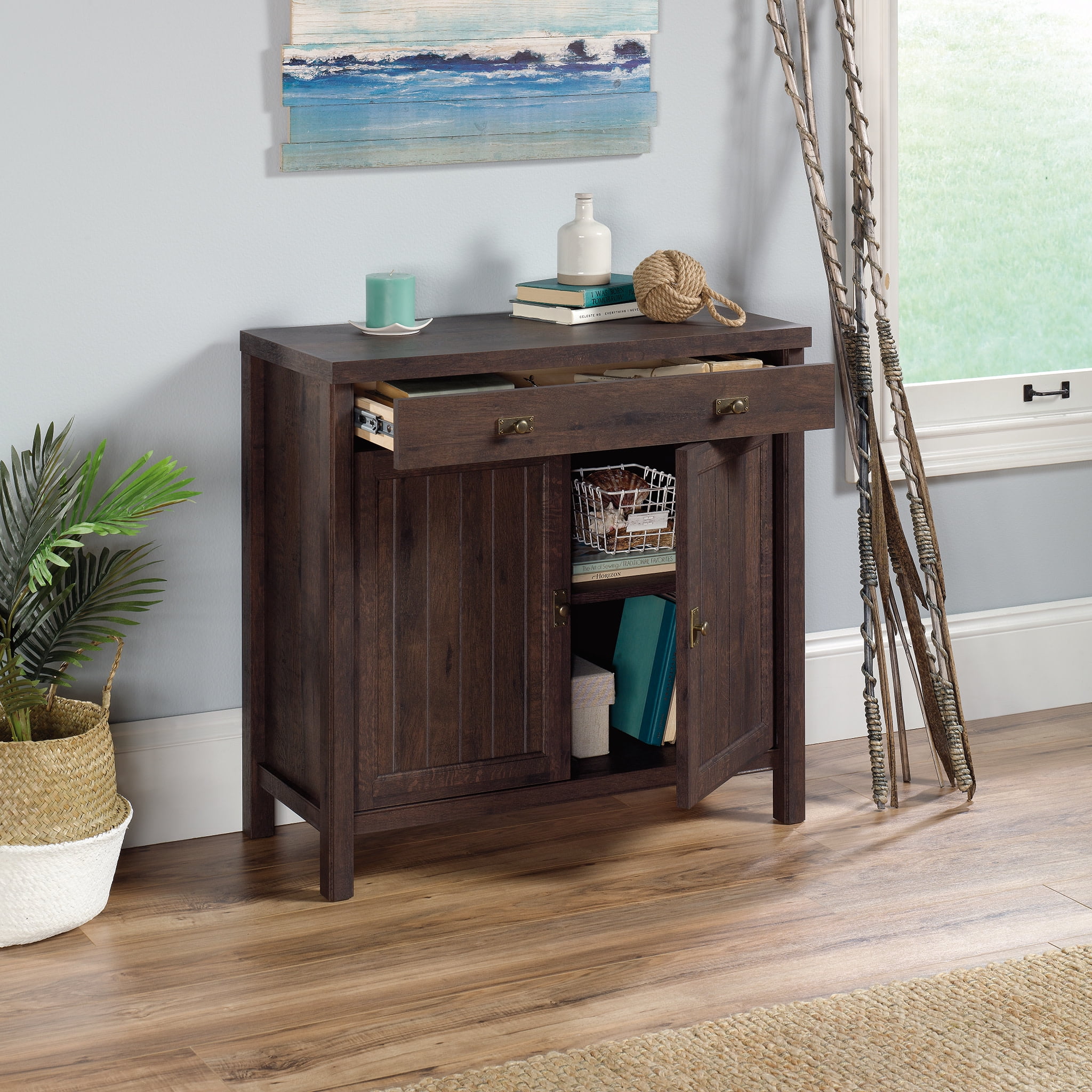 Sauder Costa Library Base Cabinet, Coffee Oak Finish - Image 10