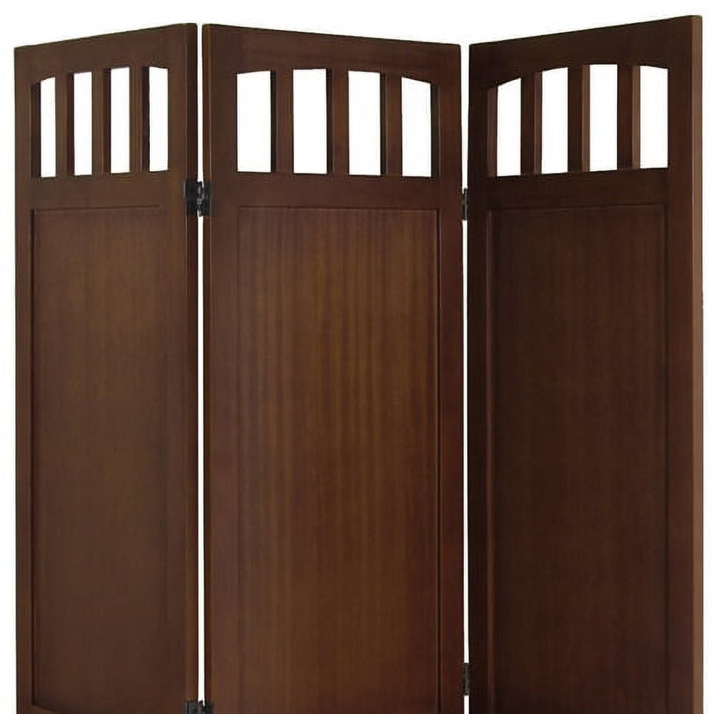 Winsome William 3-Panel Folding Room Divider, Walnut Finish - Image 3
