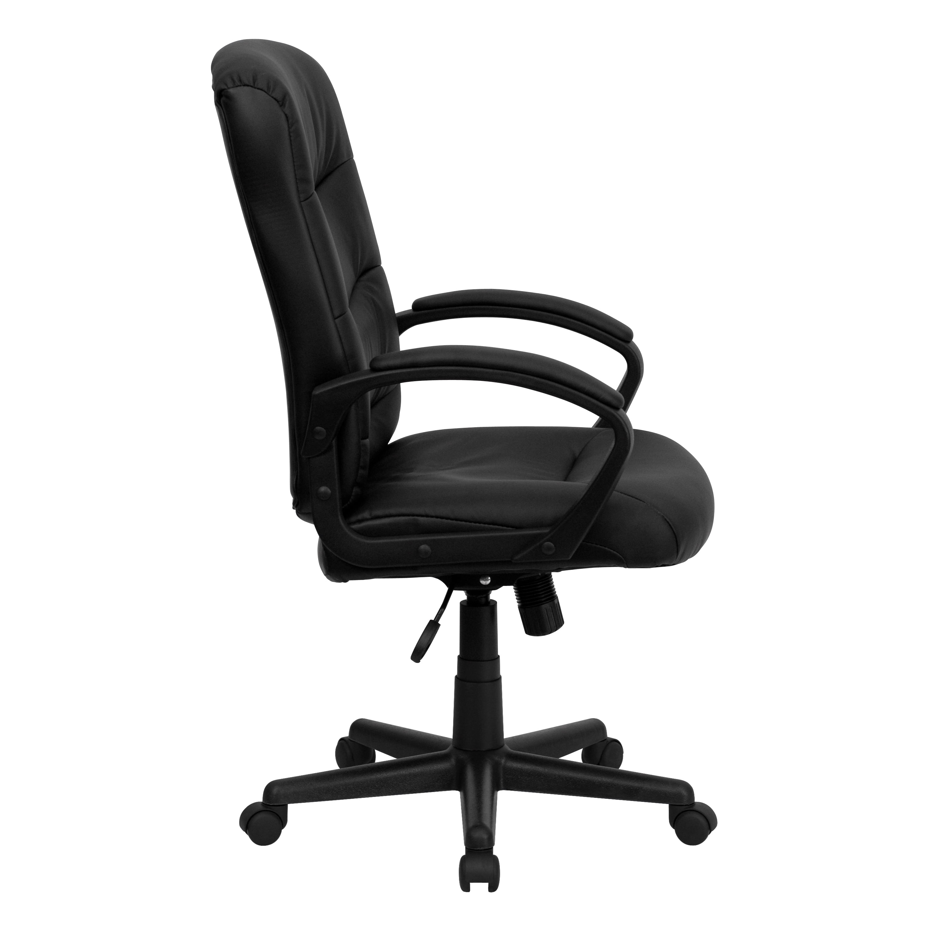 Flash Furniture Chelsea Mid-Back Black LeatherSoft Executive Swivel Office Chair with Three Line Horizontal Stitch Back and Arms - Image 9