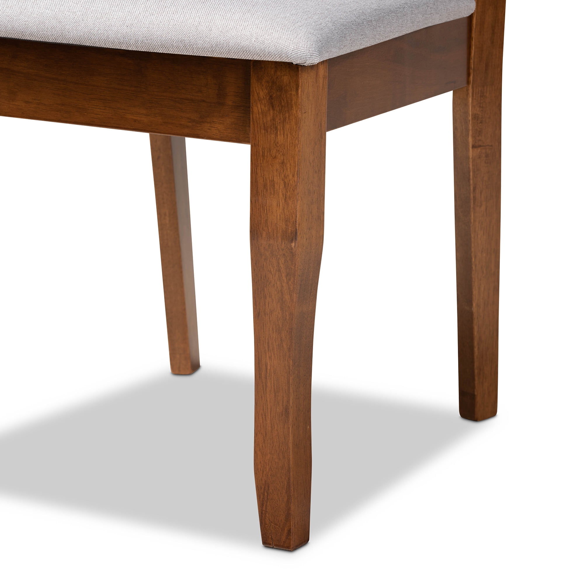 Baxton Studio Verner Modern and Contemporary Grey Fabric Upholstered Walnut Finished Wood 2-Piece Dining Chair Set - Image 2