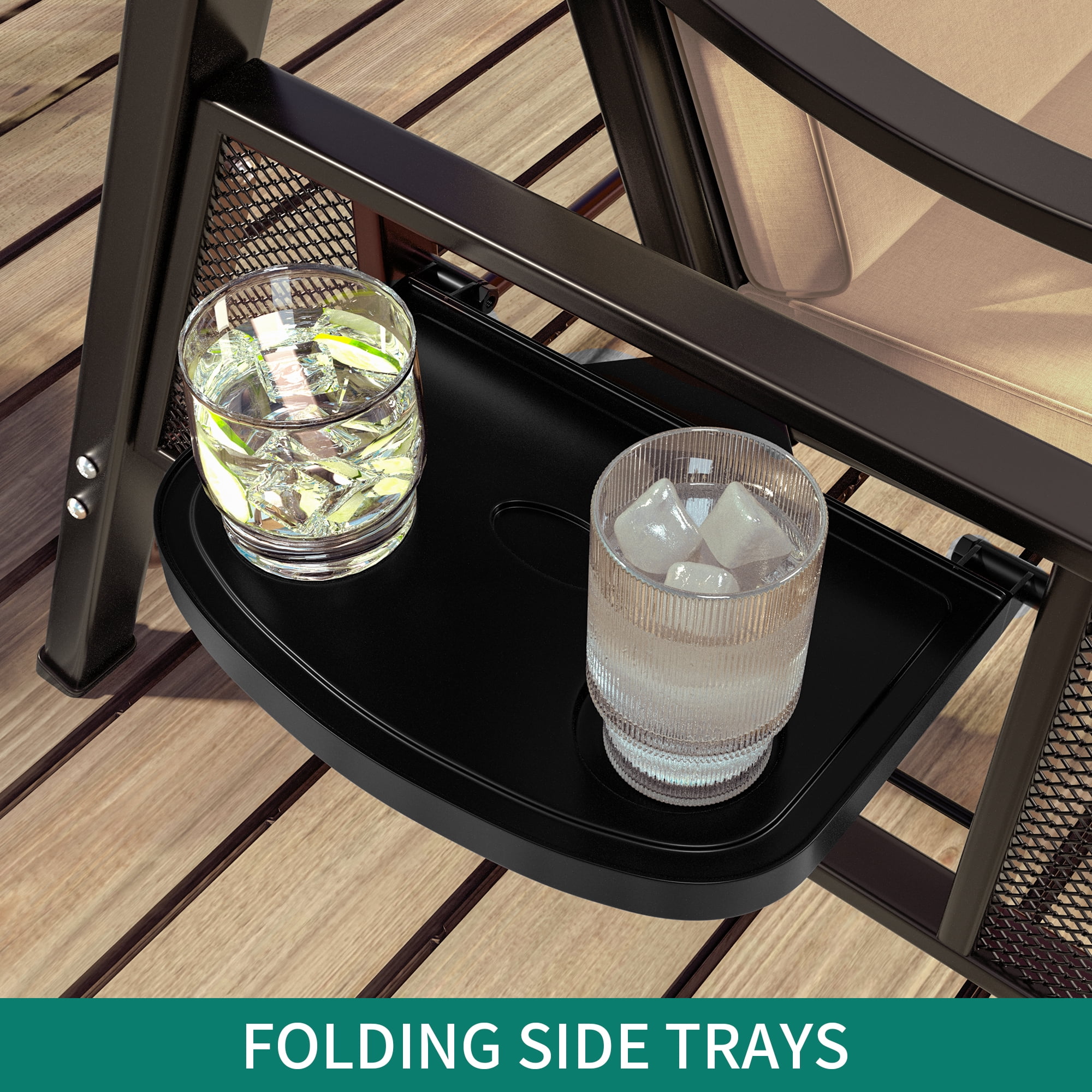 Dextrus Outdoor Patio Swing Chair, 3 Person Porch Swing with Adjustable Canopy, Removable Cushion,Suitable for Garden, Poolside, Balcony,(Brown) - Image 2