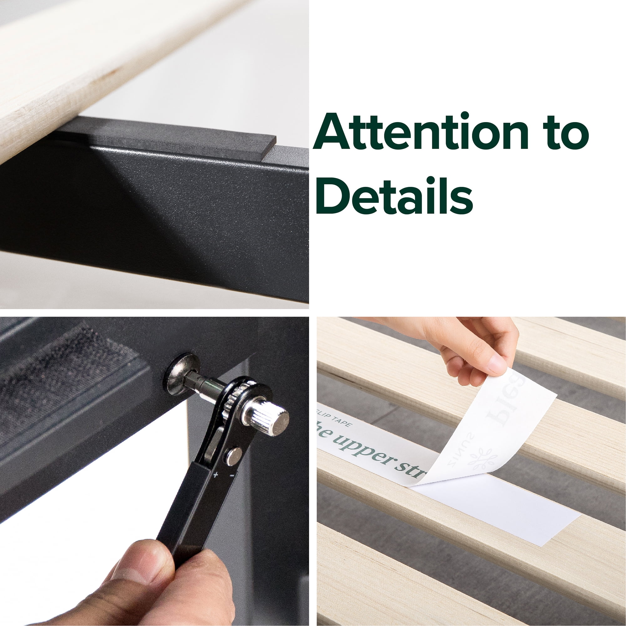 Zinus Good Design Winner Suzanne 6" Bamboo and Metal Platform Bed - Chestnut Brown, Queen - Image 2