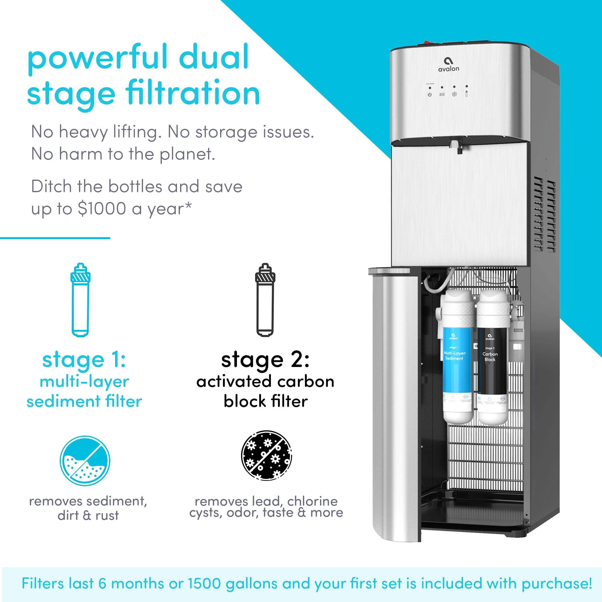 Avalon Self Cleaning Bottleless Water Cooler Dispenser 3 Temperatures - Image 7