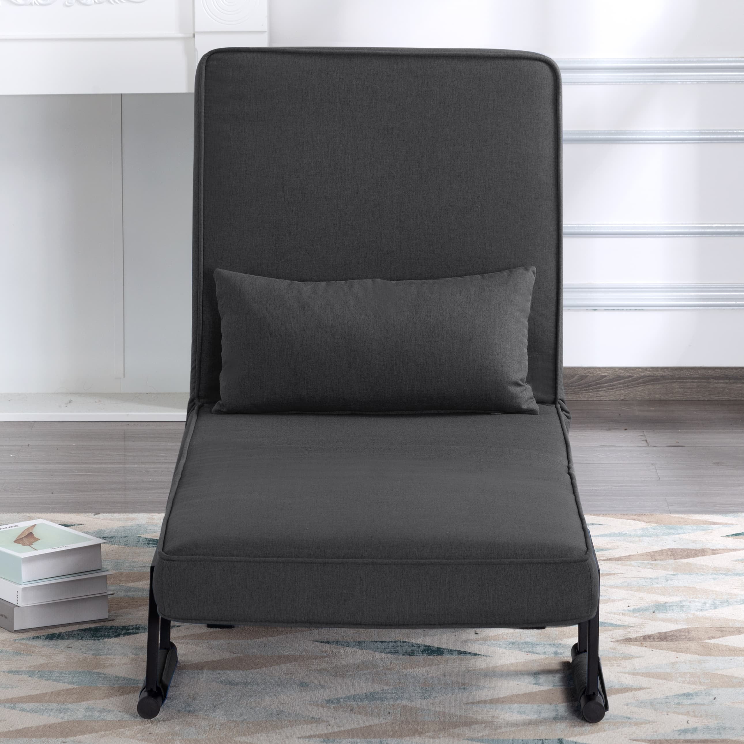 BSHTI 26”Folding Arm Chair Lounge 4-in-1, Convertible Sofa Bed, Modern Sofa Bed,for Small Spaces,Living Room,Guest Room,Office(Dark Gray) - Image 37