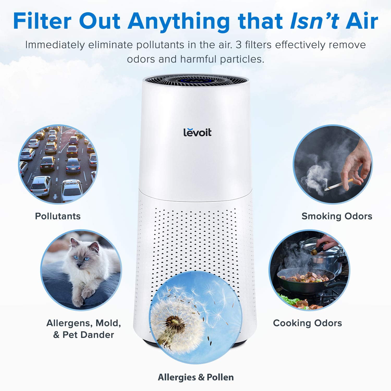 Levoit Air Purifier LV-H134 Tower Pro for Extra-Large Rooms (1170 sq. ft), with Smart Laser Sensor, Auto Mode, Energy Star - Image 5