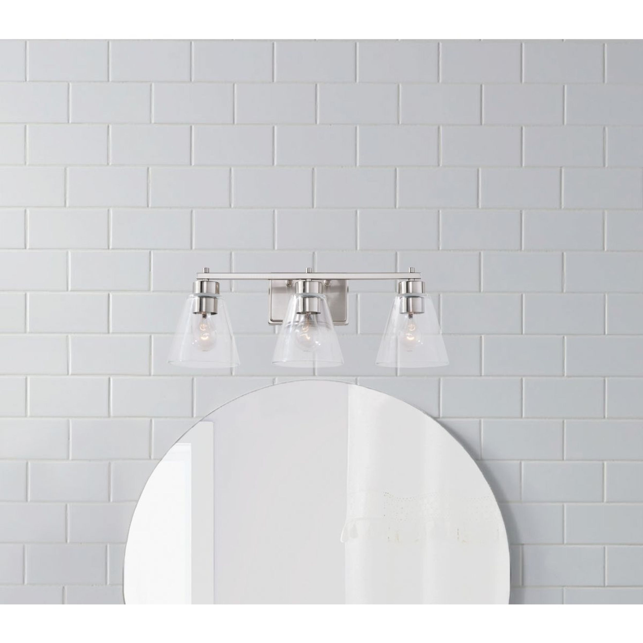 Better Homes and Gardens 22" Modern Dimmable 3-Light Vanity, Silver, Medium Base Bulb, Bathroom Light - Image 4