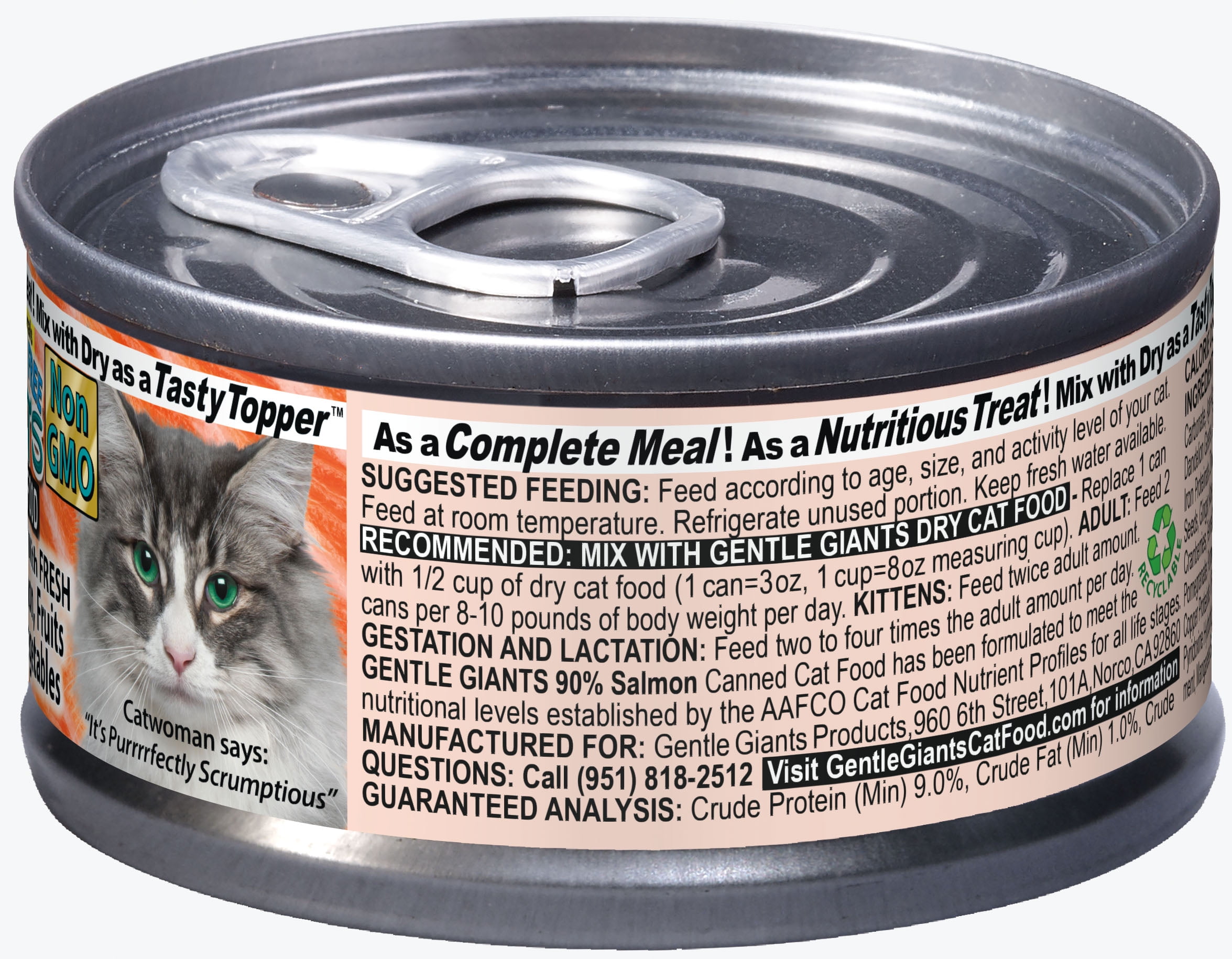 (24 Pack) Gentle Giants 90% Salmon Wet Cat Food, 3 oz. Cans - Image 6