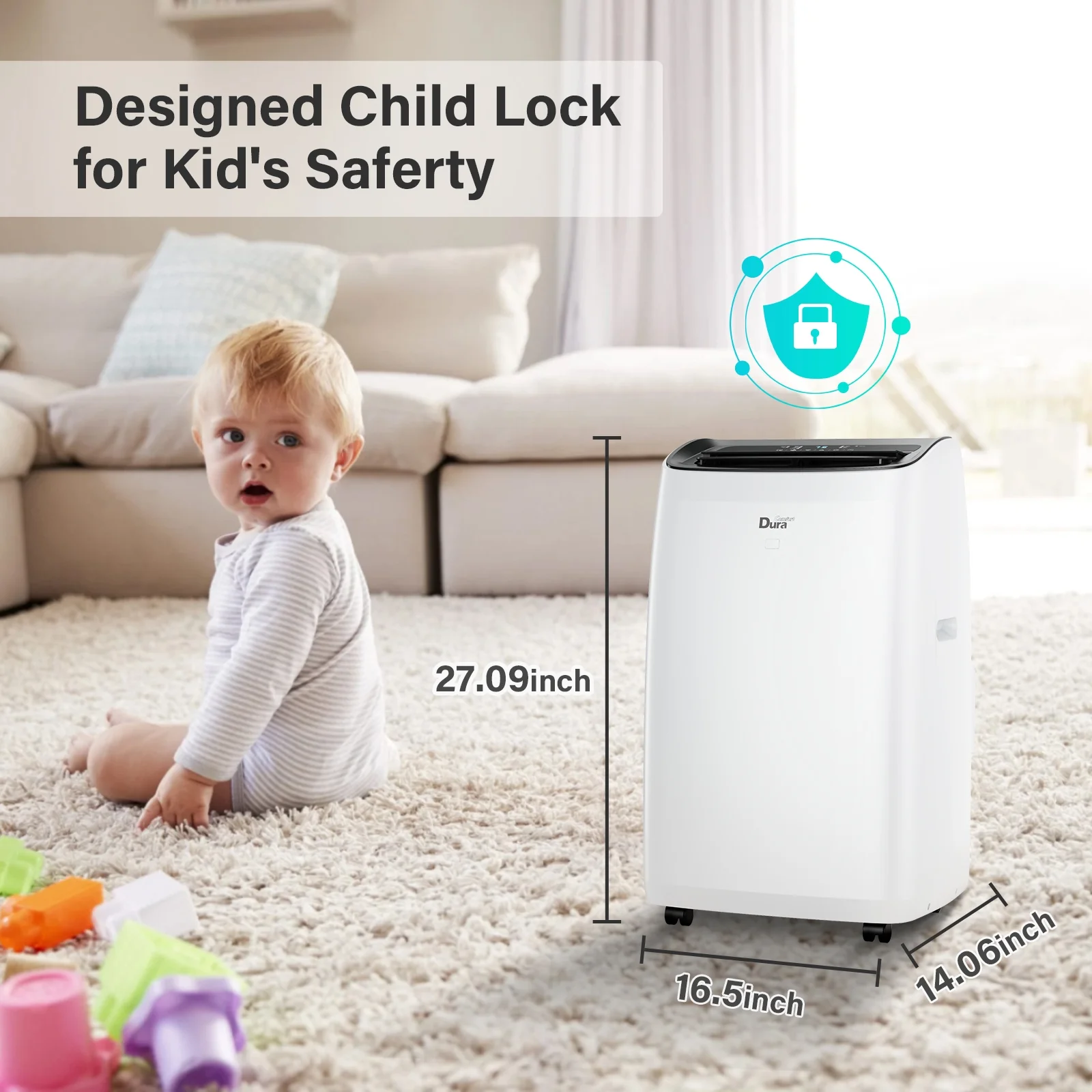 DuraComfort Portable Air Conditioners with Heater, 12000 BTU AC Unit with Heat, Cool, Dehumidifier, Fan for Room ups to 350 Sq.Ft - Image 7