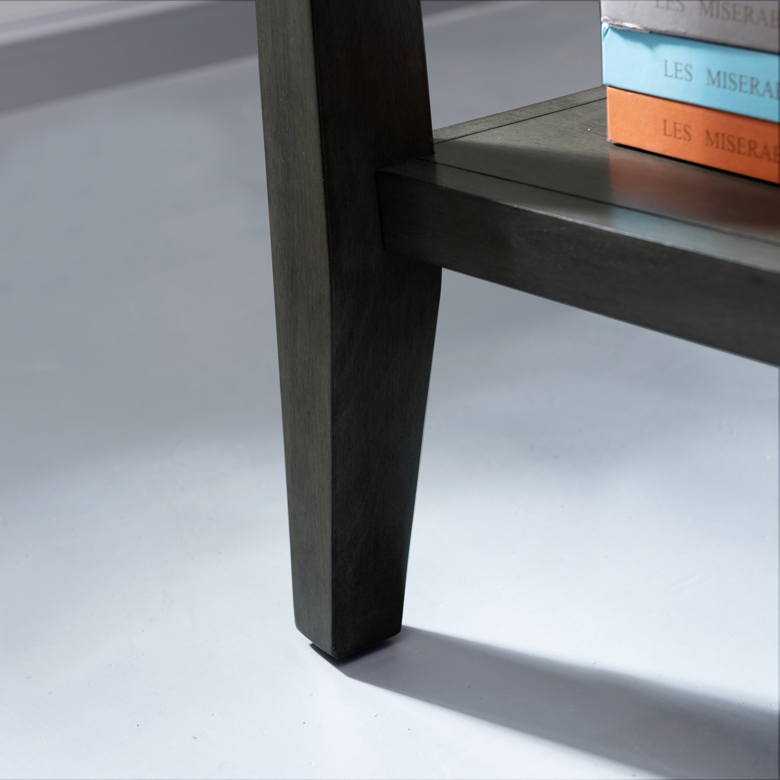 Leick Home 10402-GR Delton Recliner Wedge Side Table with Shelf, Smoke Gray - Image 4