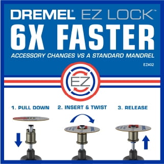 Dremel EZ725 EZ Lock All-Purpose Rotary Tool Accessory Kit, Cut, Polish, Clean, and Sand, 70 Pieces - Image 4