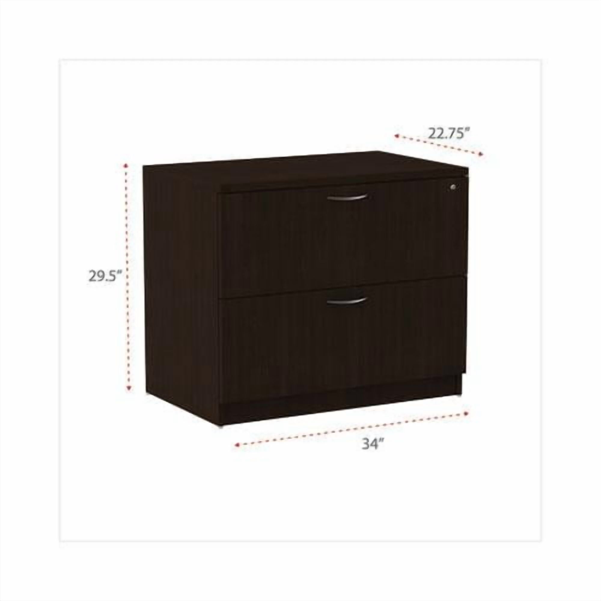 Alera 2 Drawers Lateral Lockable Filing Cabinet, Espresso - Image 6