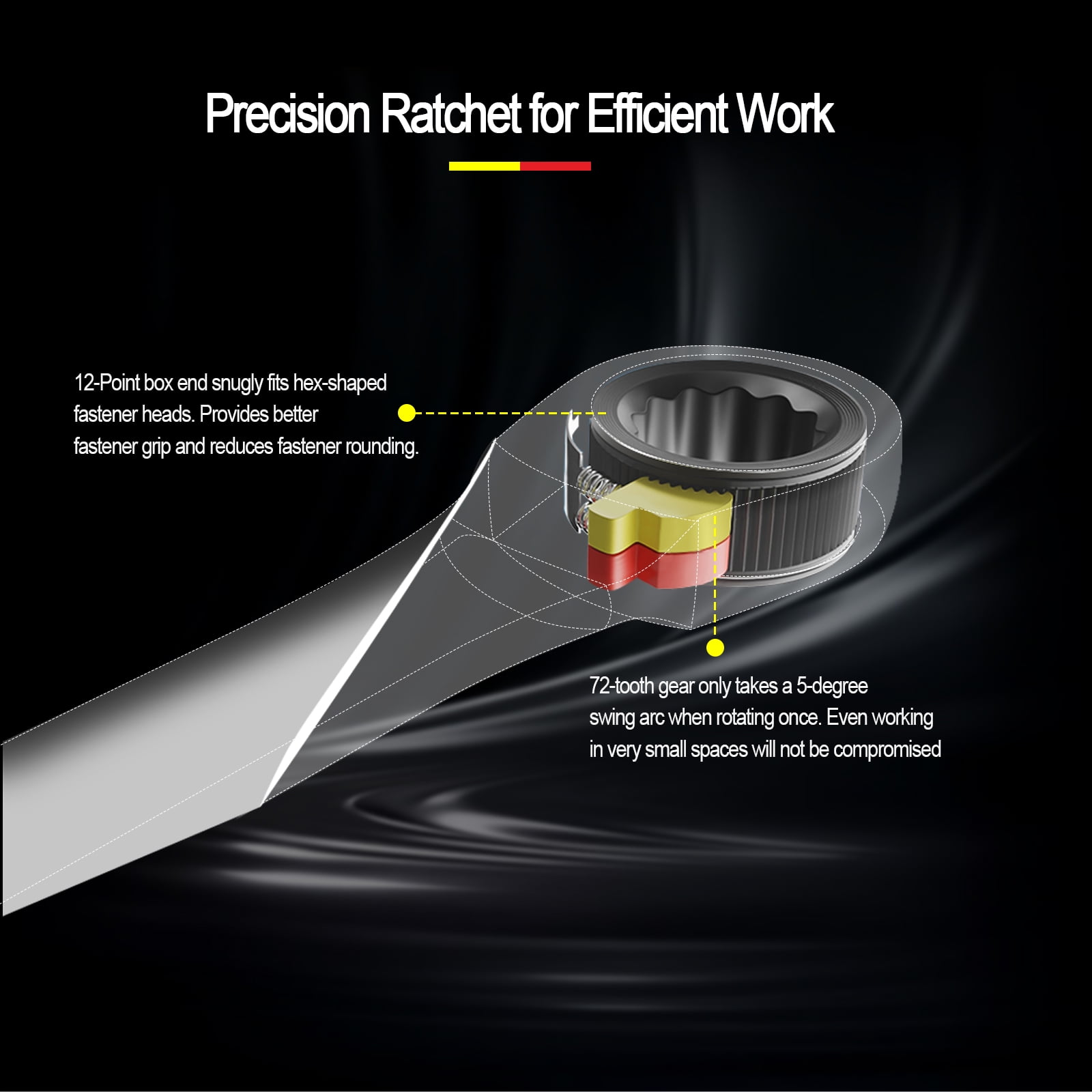 AIRAJ Ratcheting Wrench Set, 22-Piece Combination Wrench Set, SAE 1/4" to 3/4" & Metric 6-18mm, 72 Teeth - Image 2