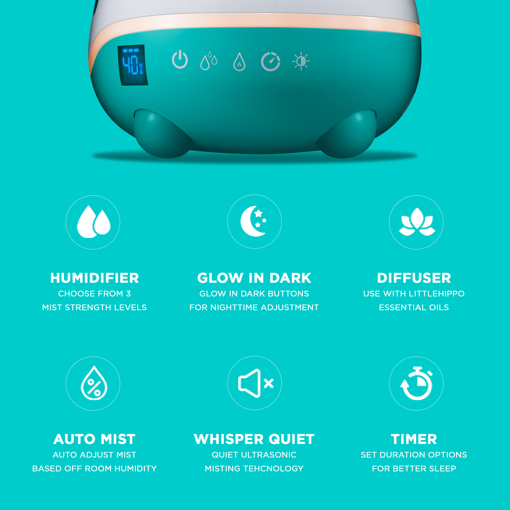 WISPI Humidifier, Essential Oils Diffuser and Night Light for Children/Kids - Image 8