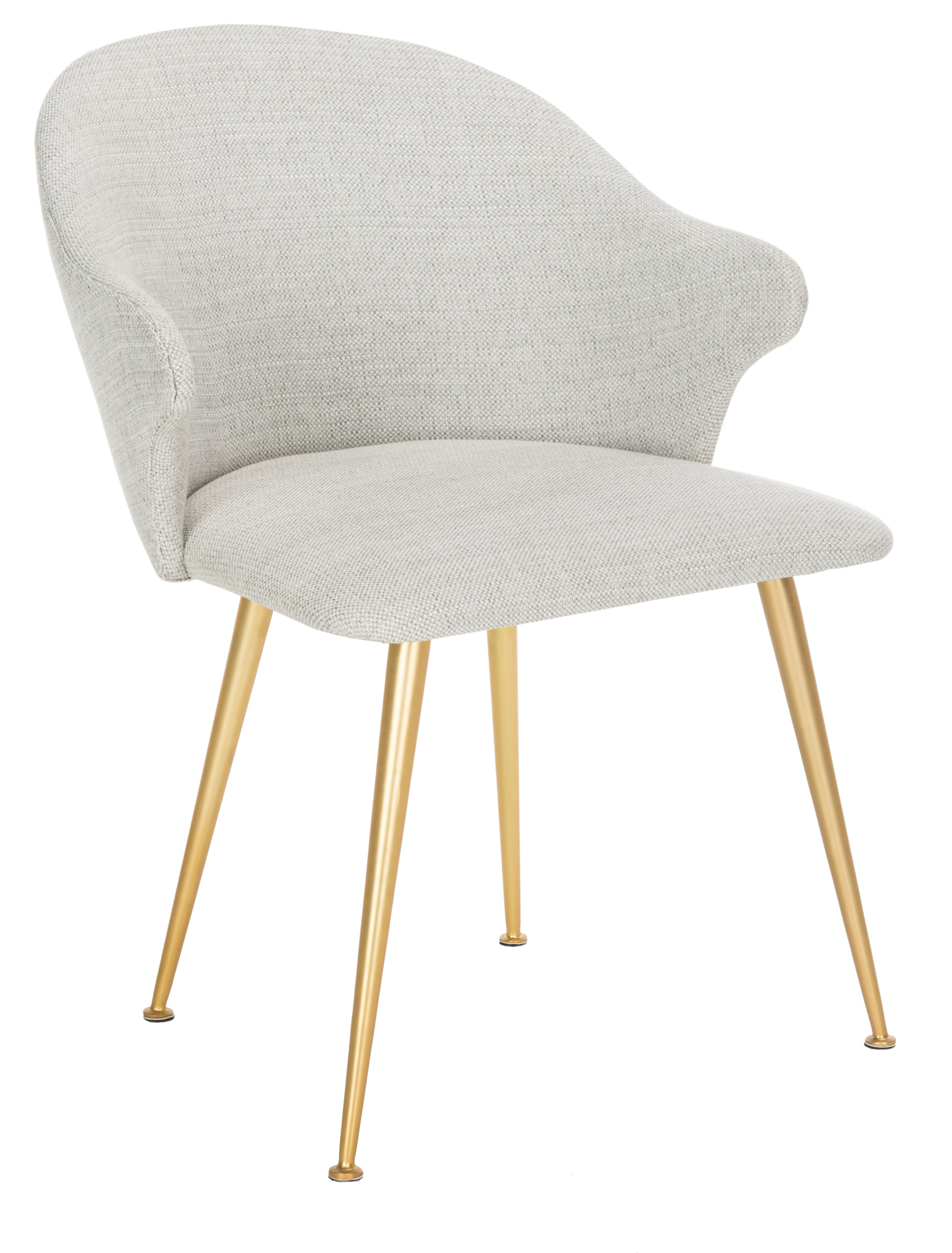 SAFAVIEH Couture Edmond Contemporary Polyester Acrylic Solid Dining Side Chair, Light Gray - Image 4