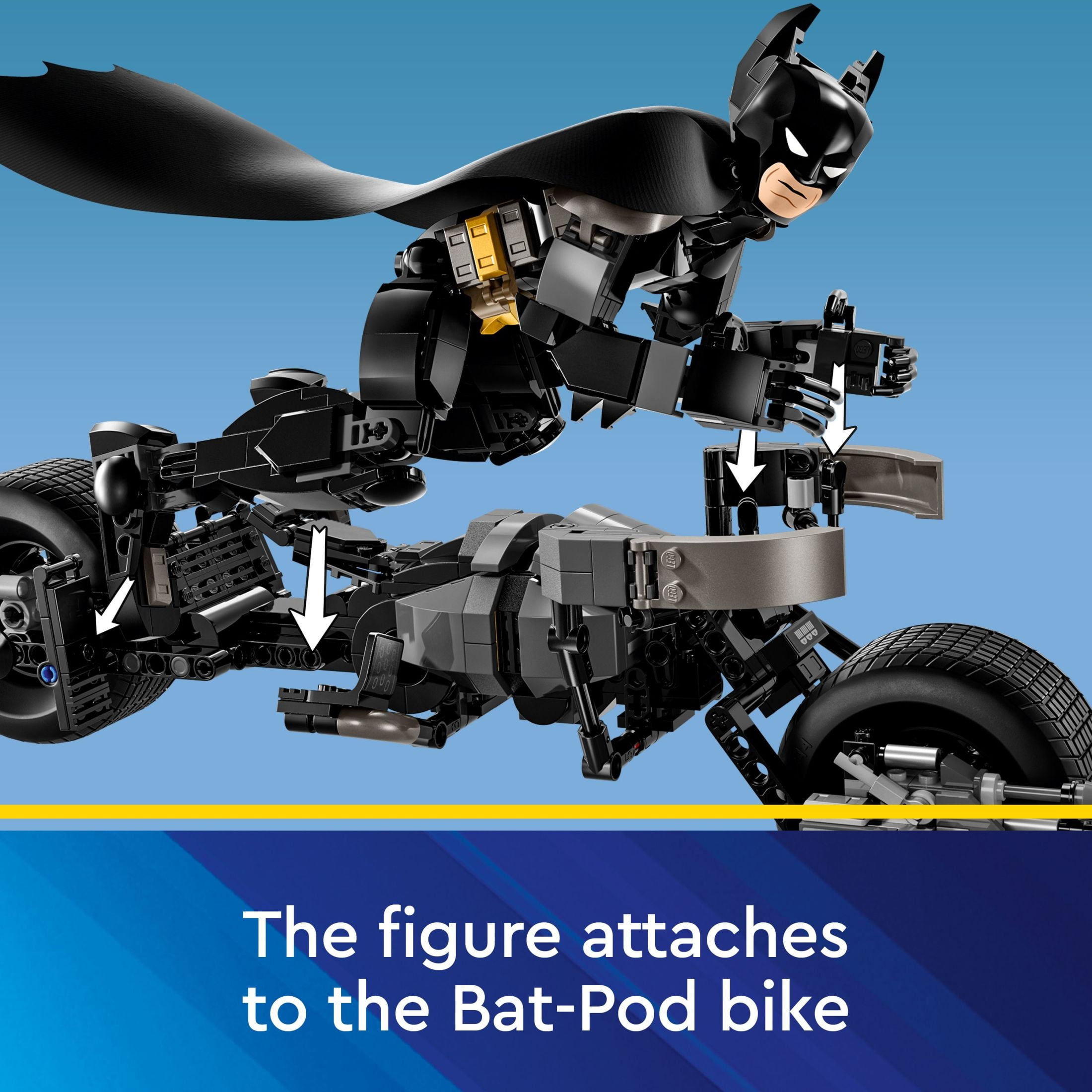 LEGO DC Batman: Batman Construction Figure & Bat-Pod Bike, The Dark Knight Action Figure and Motorcycle, Superhero Toy Gift for Kids, 76273 - Image 2