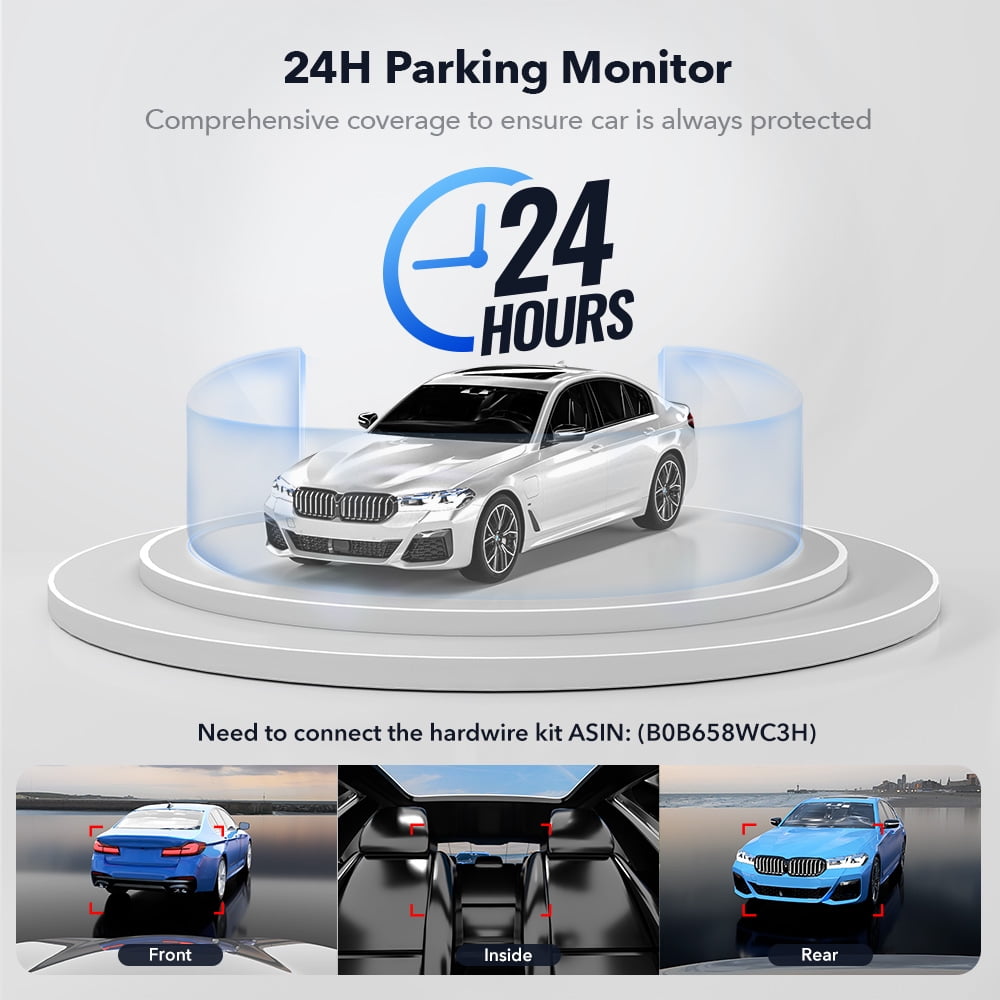 REDTIGER 3 Channel Dash Cam Front and Rear, Dash Camera with 5G WiFi GPS, IR Night Vision, Free 64GB Card, 24H Parking Mode, Vehicle - Image 9