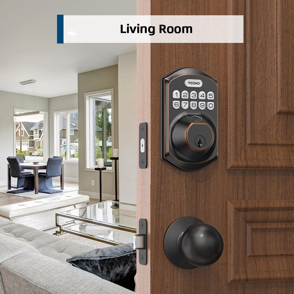 TEEHO Fingerprint Keyless Entry Door Lock, Electronic Smart Deadbolt with 2 Handles Knobs, Digital Doors Lock with Keypad Set, Easy Installation-Oil Rubbed Bronze - Image 10