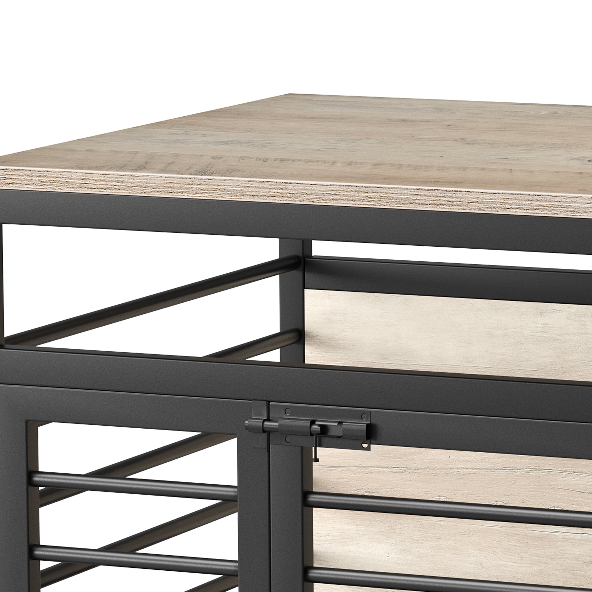 Dextrus 31.5 inch large Wooden Dog Crate Furniture, 2 Doors Wooden Dog Cage, Heavy Duty Dog Kennel with Wheels, Dog House Indoor for Medium Dogs - Image 6