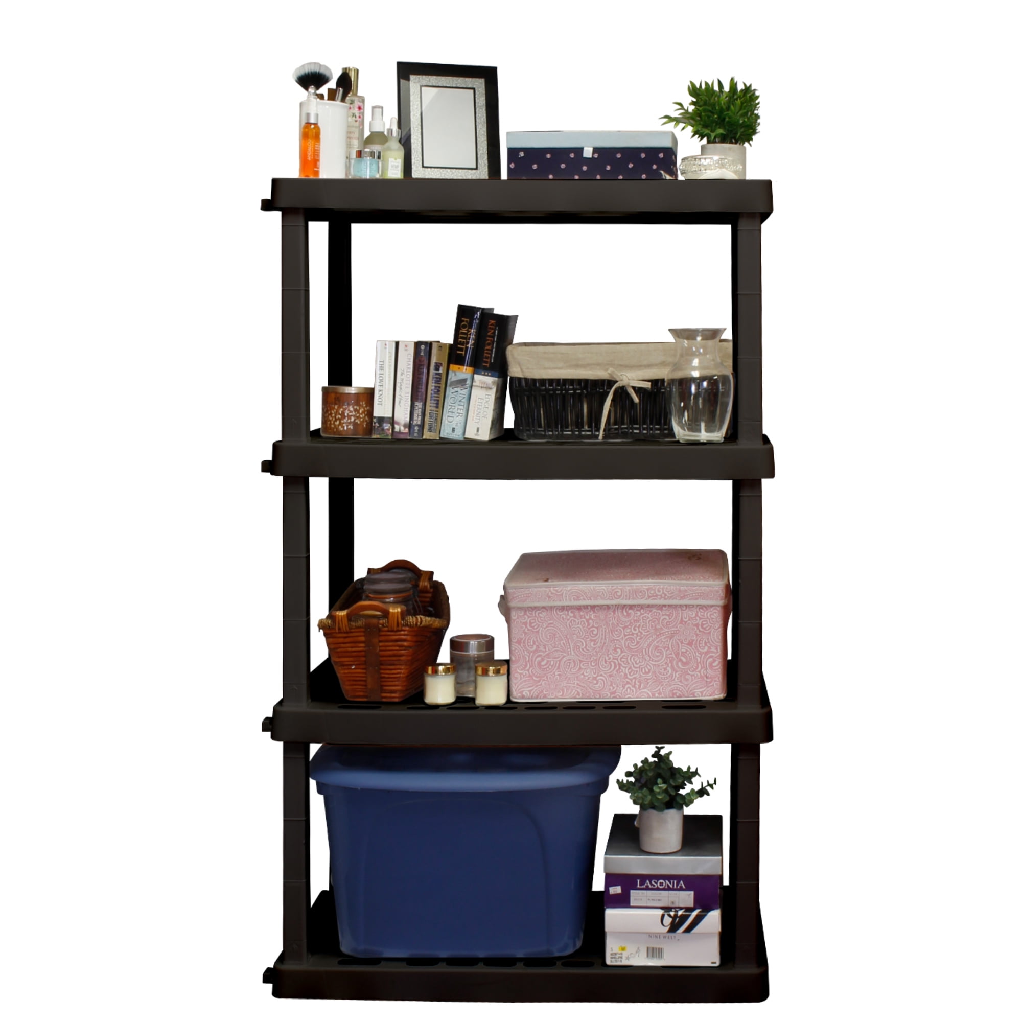 Hyper Tough Garage Shelving Unit Heavy Duty 4-Tier 56"H x 18"D x 36"W 2-Pack Black-600 lb Total Capacity - Image 5