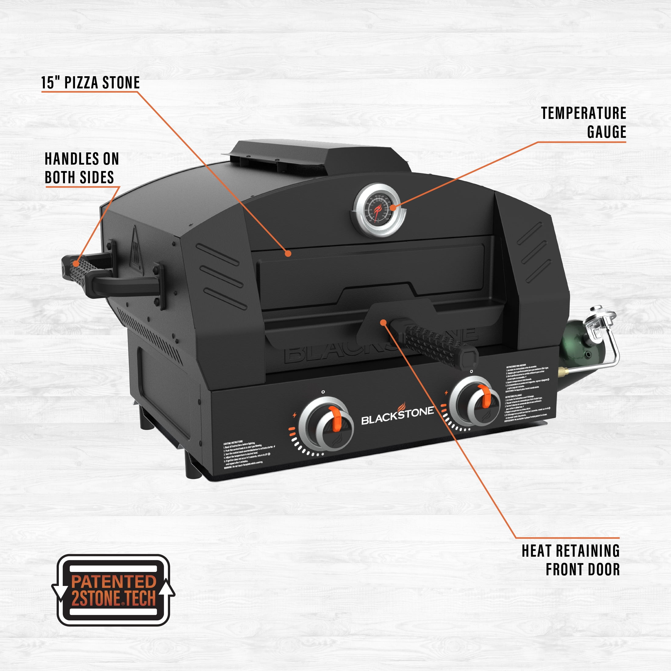 Blackstone Outdoor Tabletop Propane Pizza Oven with Two 15" Cordierite Stones - Image 4