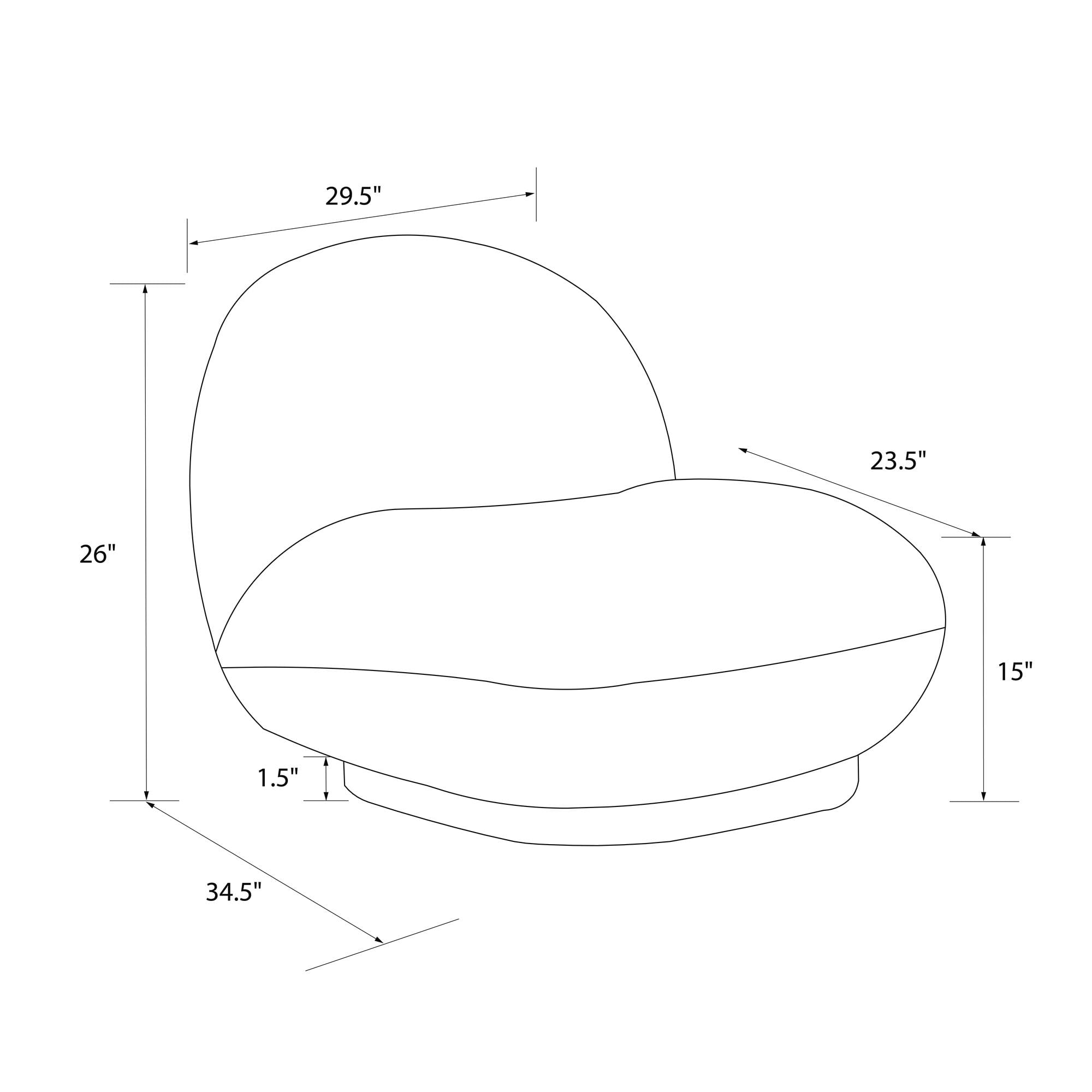DHP Harley Swivel Accent Chair with Boucle Fabric and Black Base, White - Image 10