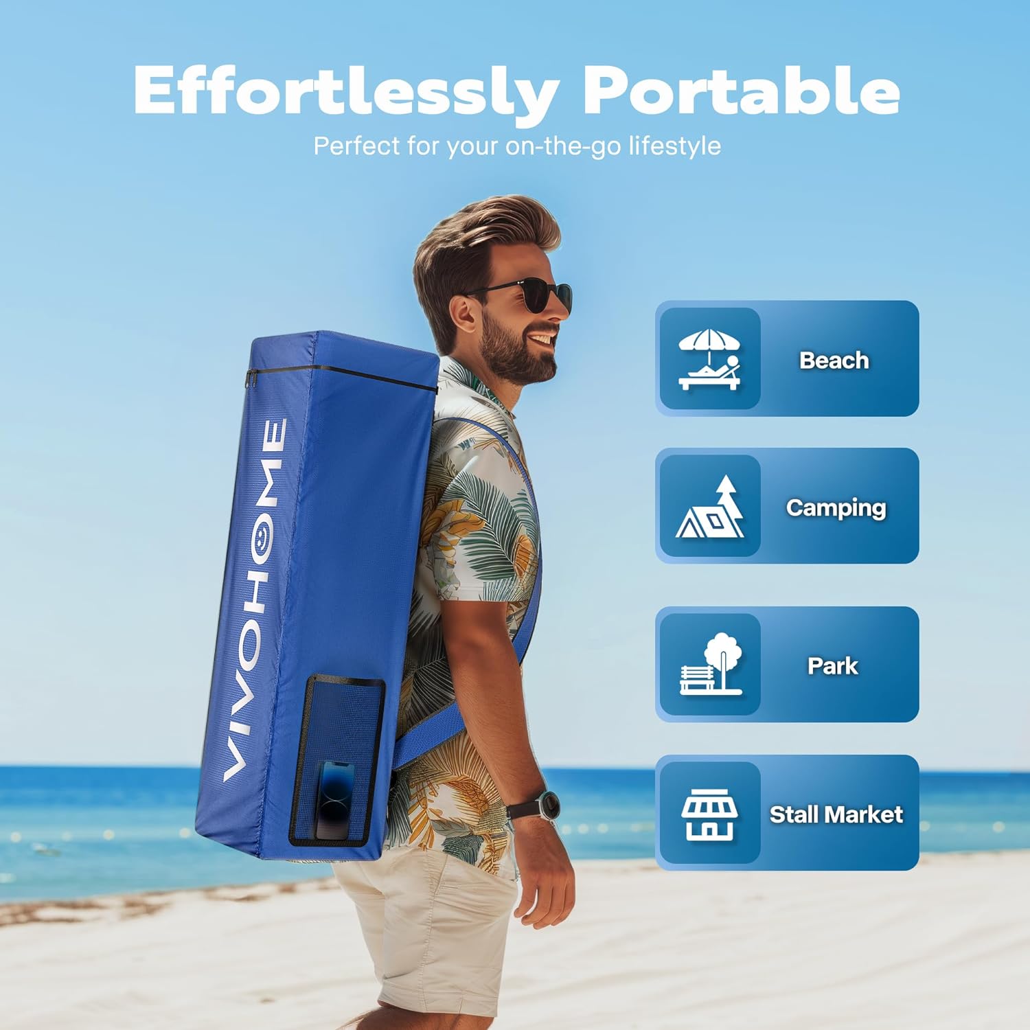 SPECSTAR 8'x8' Slant Leg Canopy Tent with Central Lock Design, Perfect for Camping, Party, Yard, and Beach Events, Beige (6x6ft Canopy Cover) - Image 6