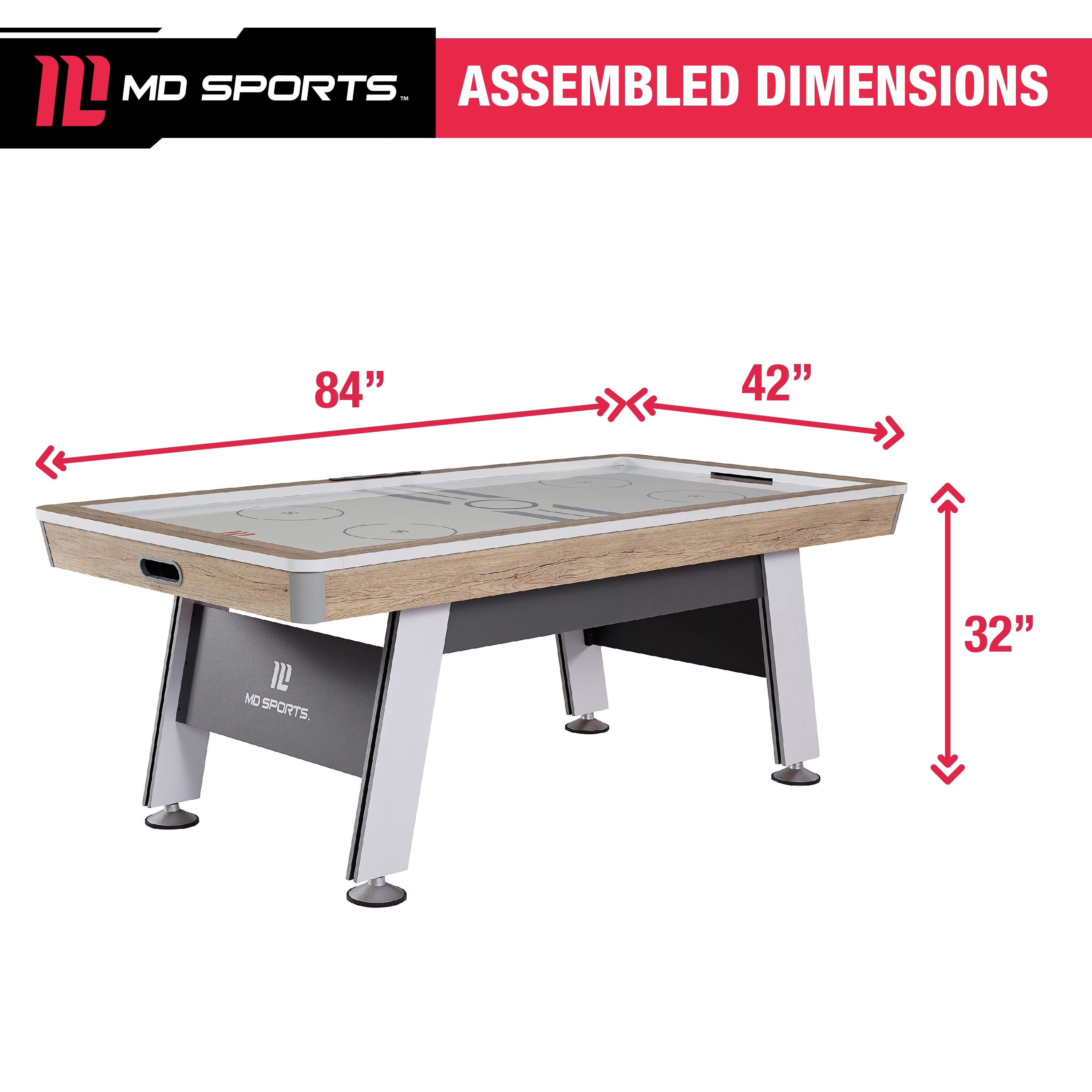 7 ft. Hinsdale Air Hockey Table With Pusher and Puck Set by MD Sports - Image 2