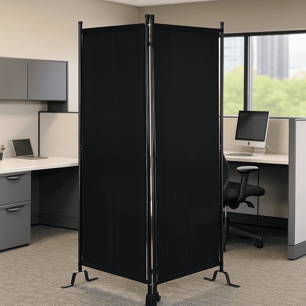 Proman Products FS17184 Galaxy II Indoor/Outdoor Room Divider (2-Panels, 24" w / panel), Water Repellent Fabric, Metal Frame, 50.25" W x 12" D x 71" H, Gray - Image 6