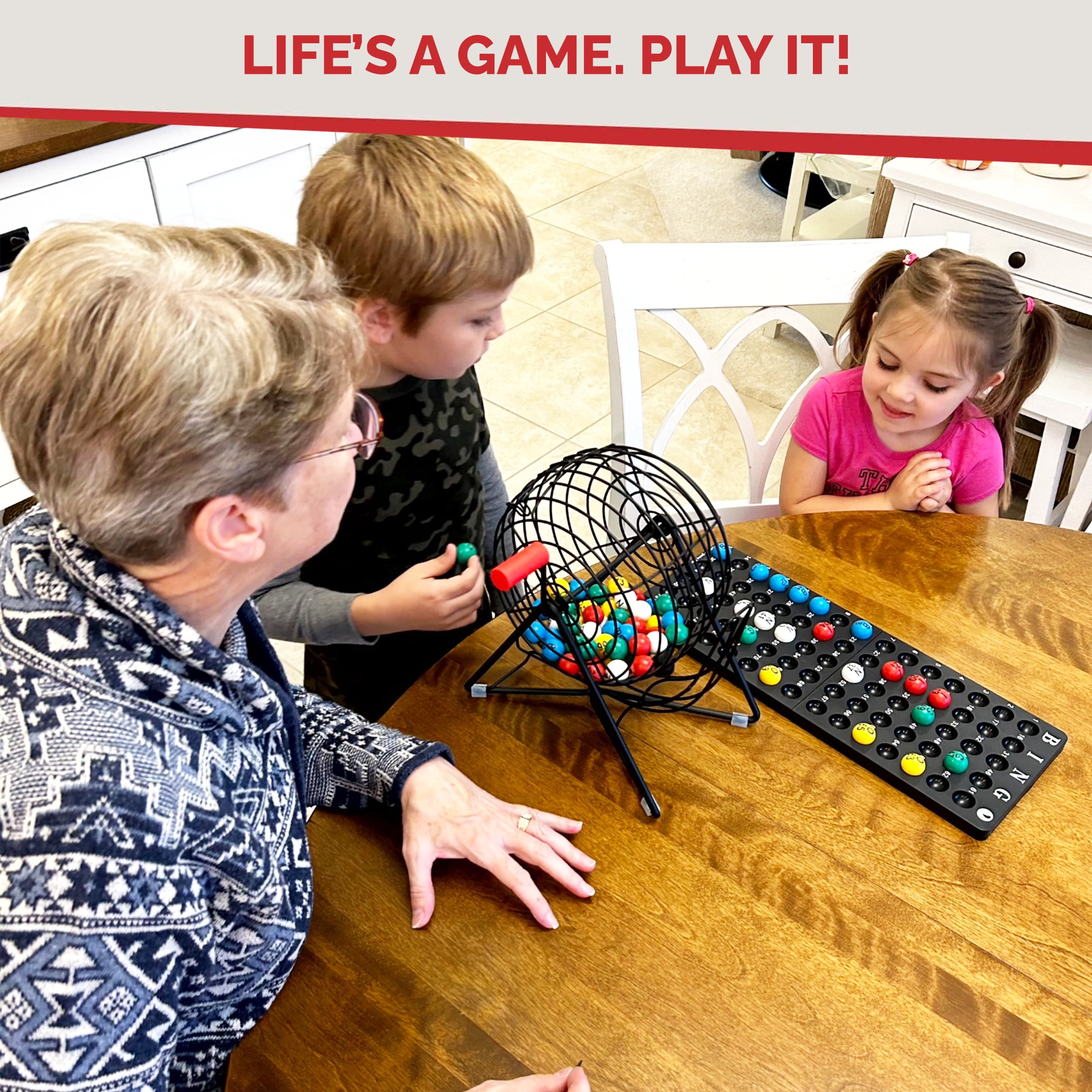 MR CHIPS 11 Inch Tall Professional Bingo Set with Steel Bingo Cage, Everlasting 7/8 Inch Bingo Balls, Master Board for Bingo Balls - Mysterious Black - Image 3